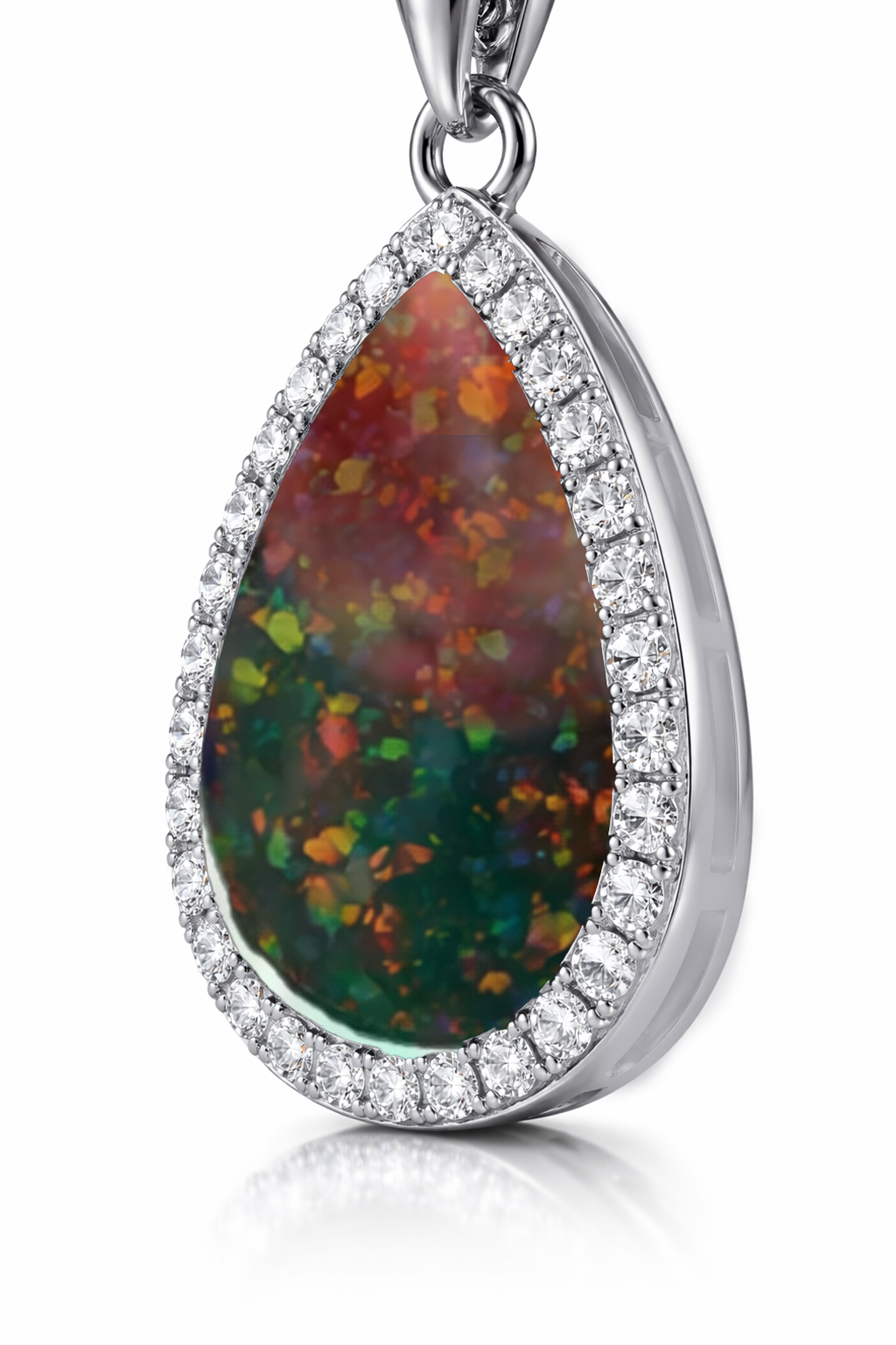 2Ct Black Opal Pendant Necklace