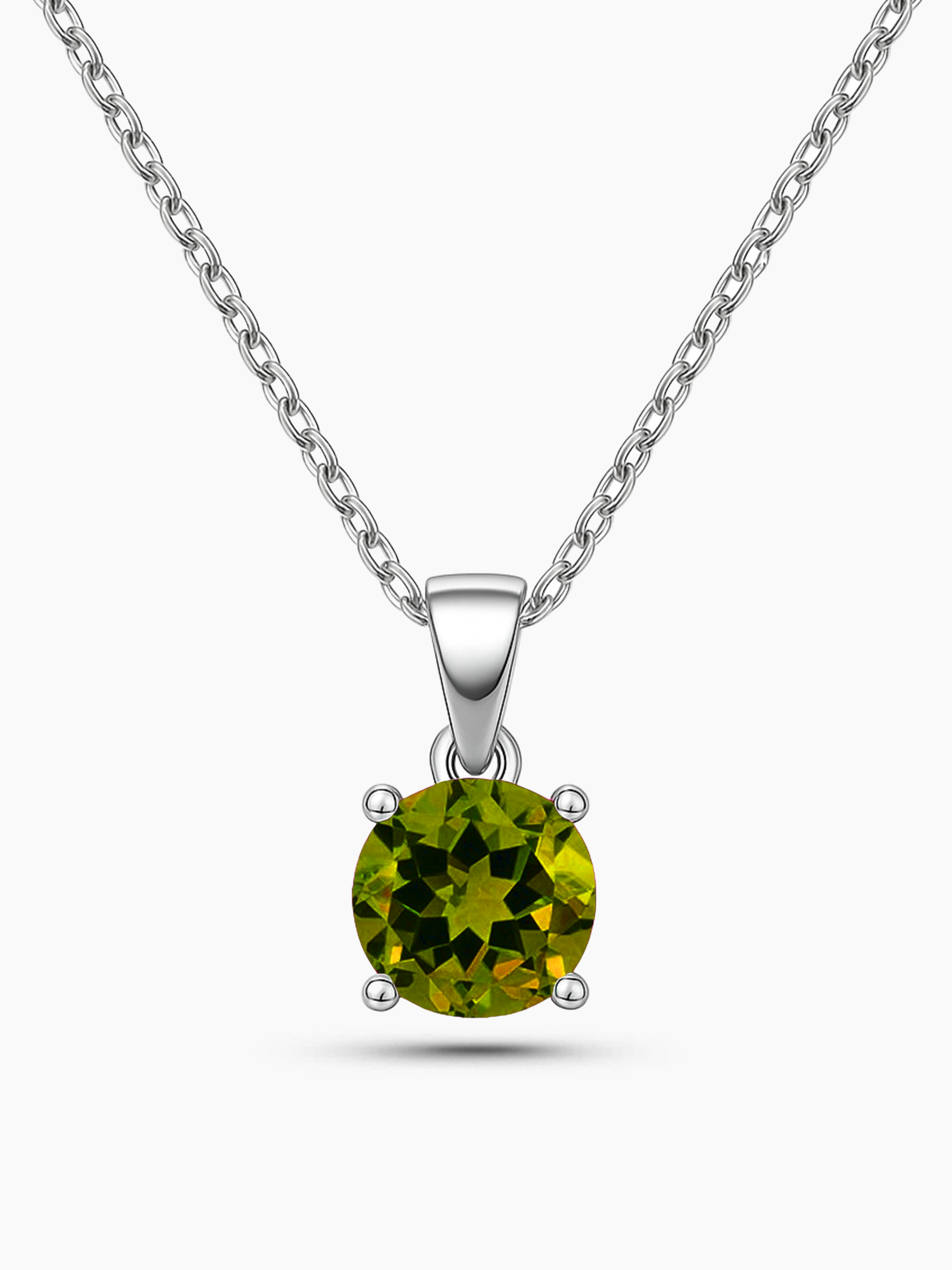 2ct Lab Grown Peridot Pendant Necklace