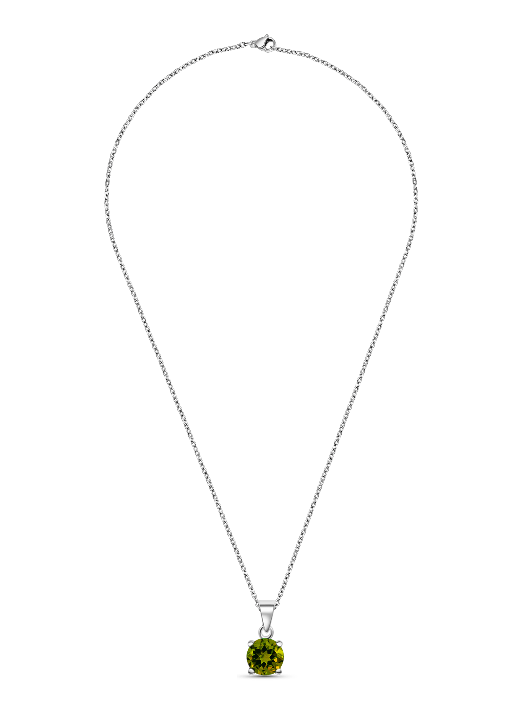 2ct Lab Grown Peridot Pendant Necklace