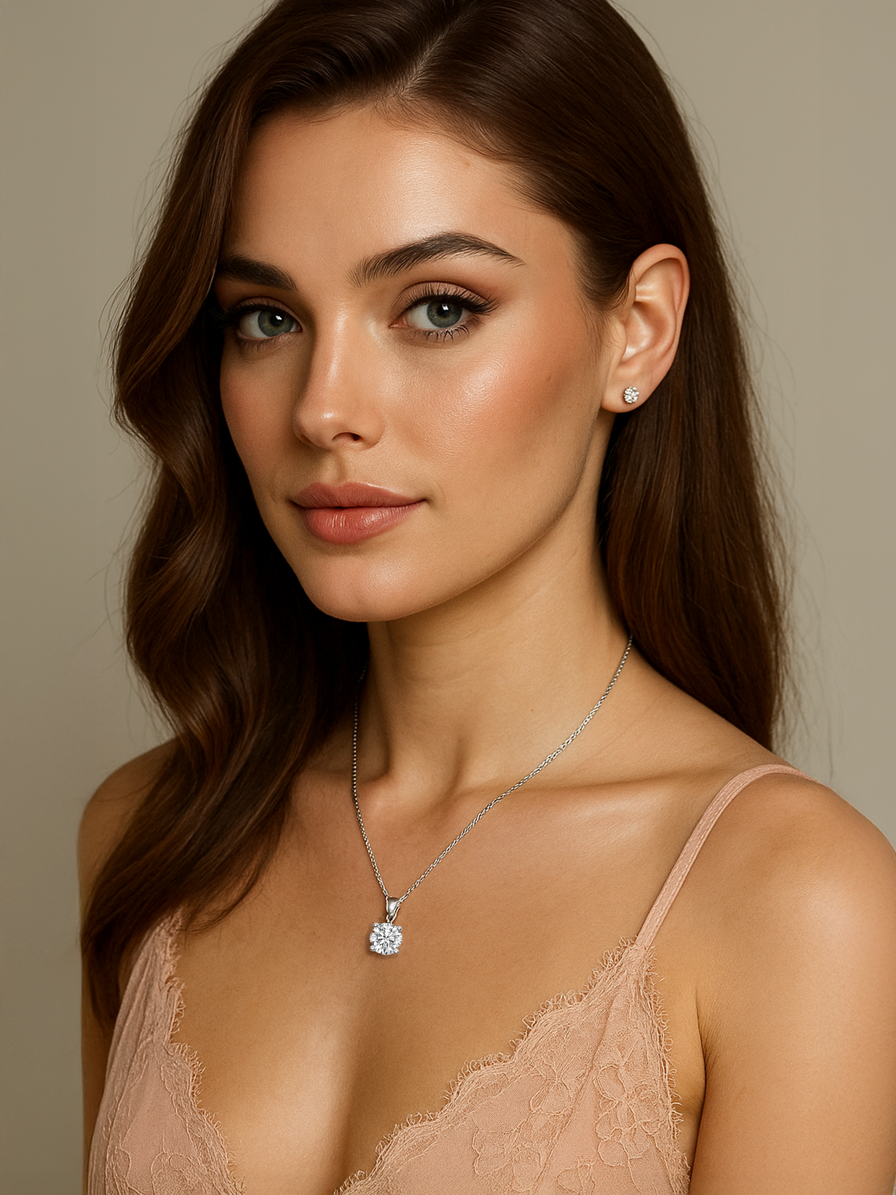 2ct Lab Grown White Sapphire Pendant Necklace