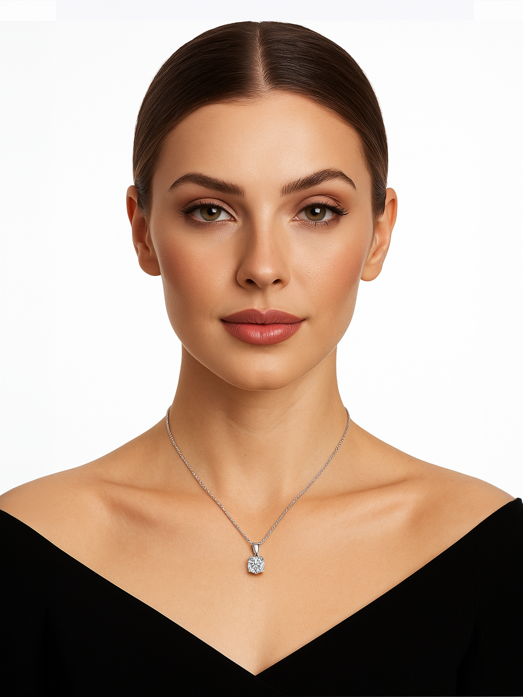 2ct Lab Grown White Sapphire Pendant Necklace