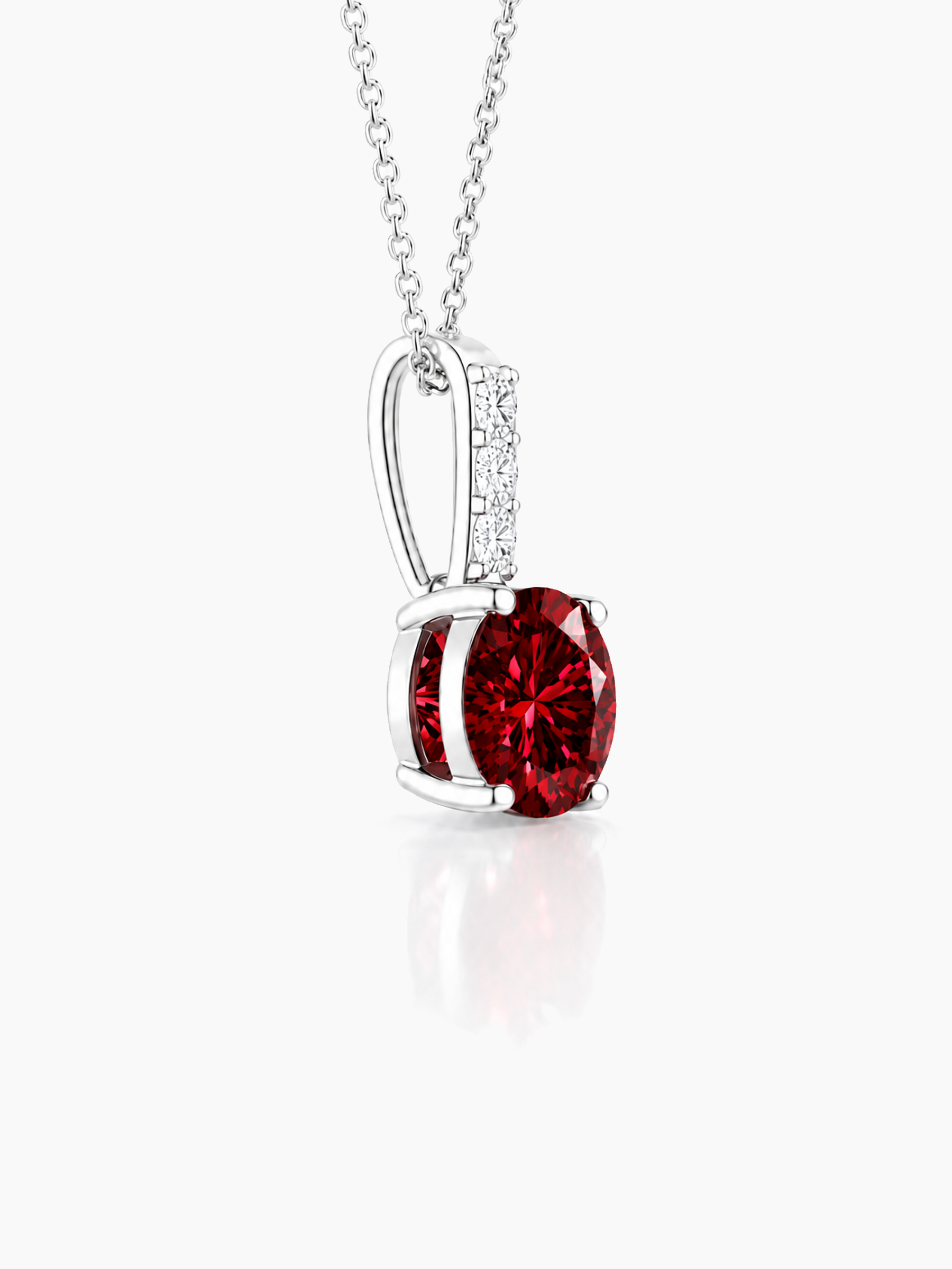 2Ct Lab Grown Ruby & Moissanite Pendant Necklace