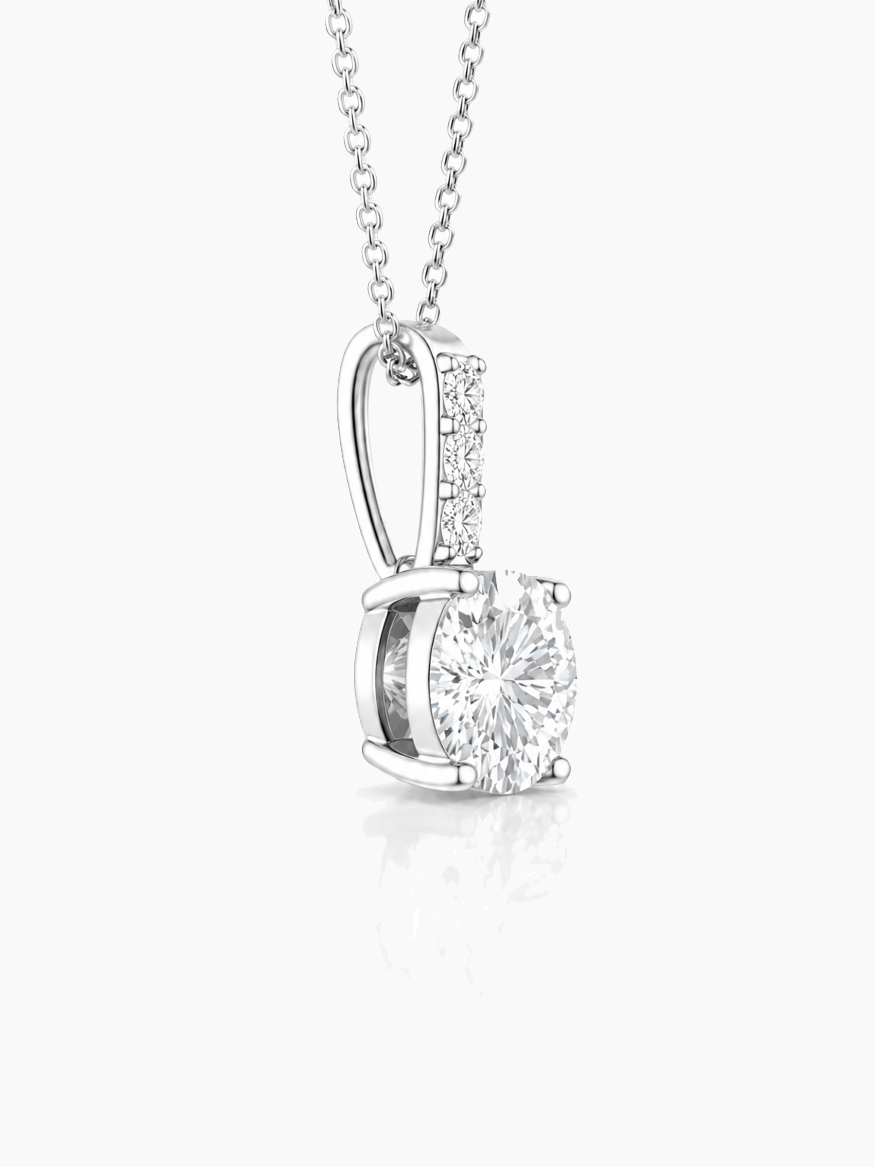 2.5Ct Moissanite Round Cut Pendant Necklace