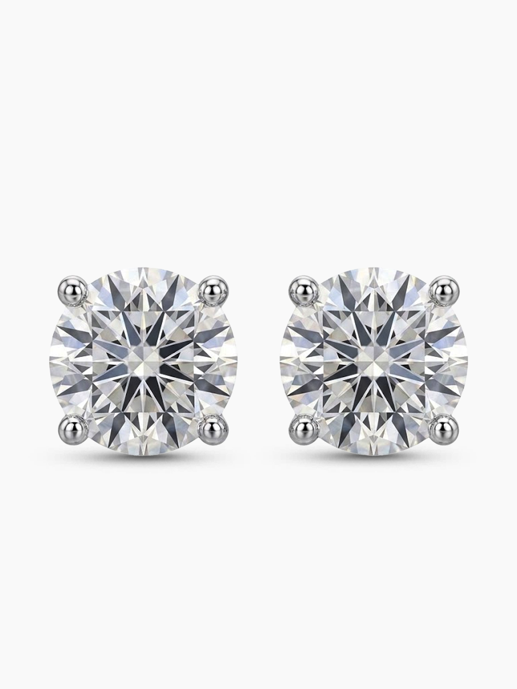 2Ct 4 Prong Moissanite Diamond Earrings