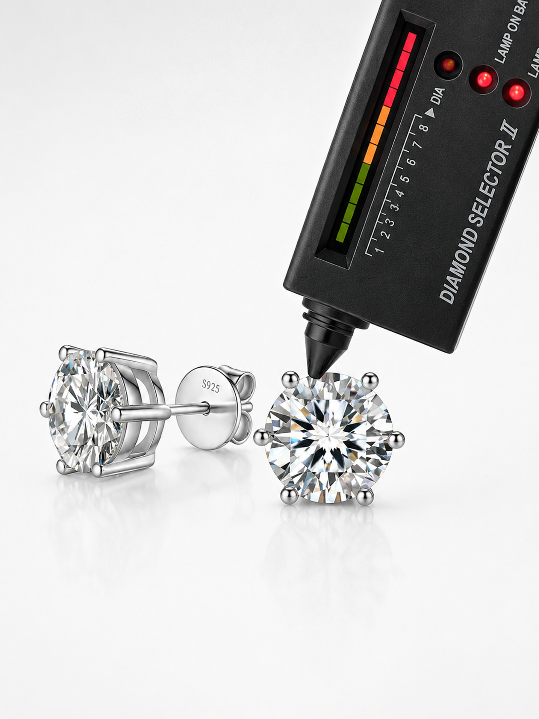 2Ct 6 Prong Moissanite Diamond Earrings