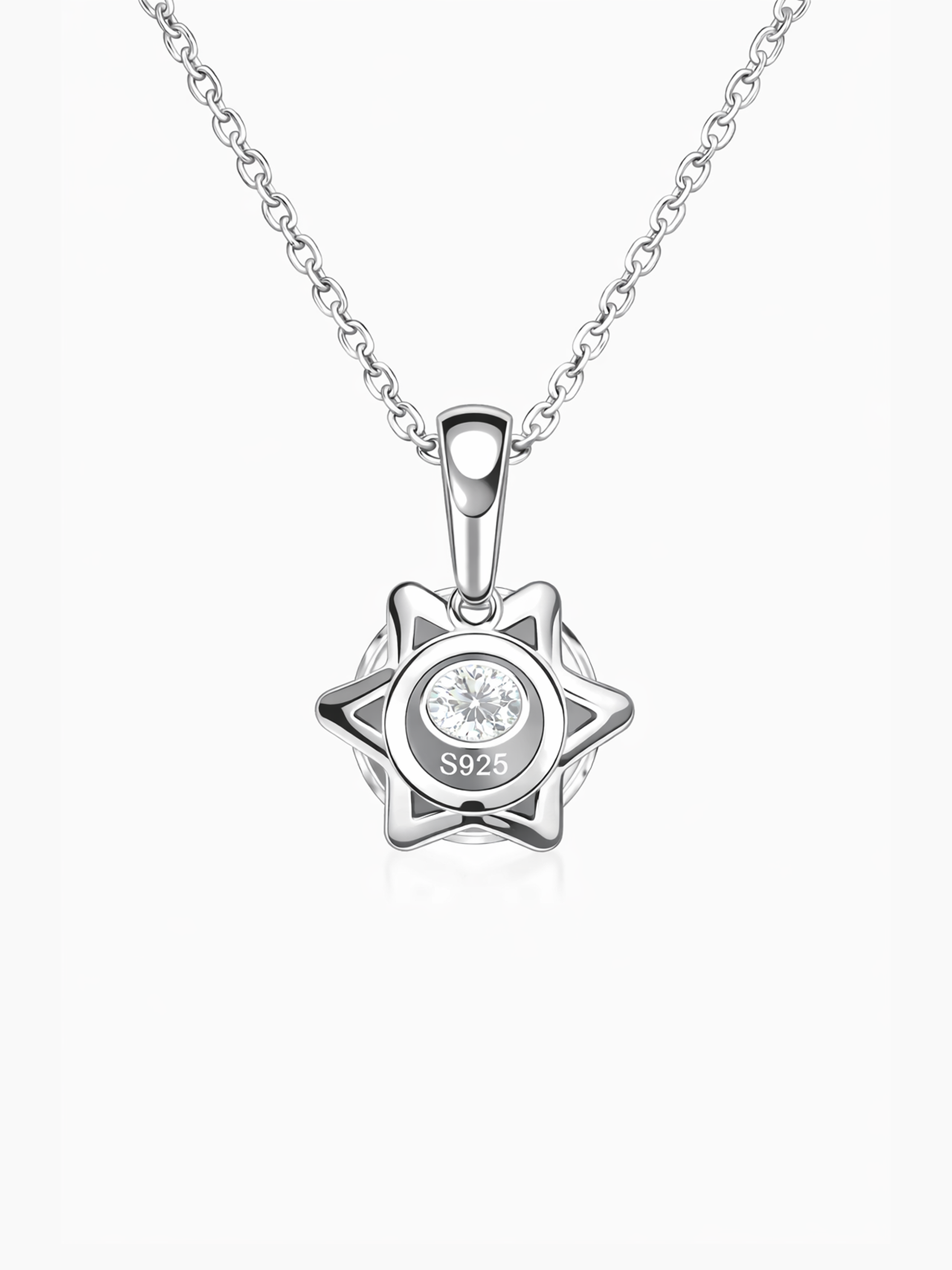 2Ct Round Lab Diamond Moissanite Pendant Necklace