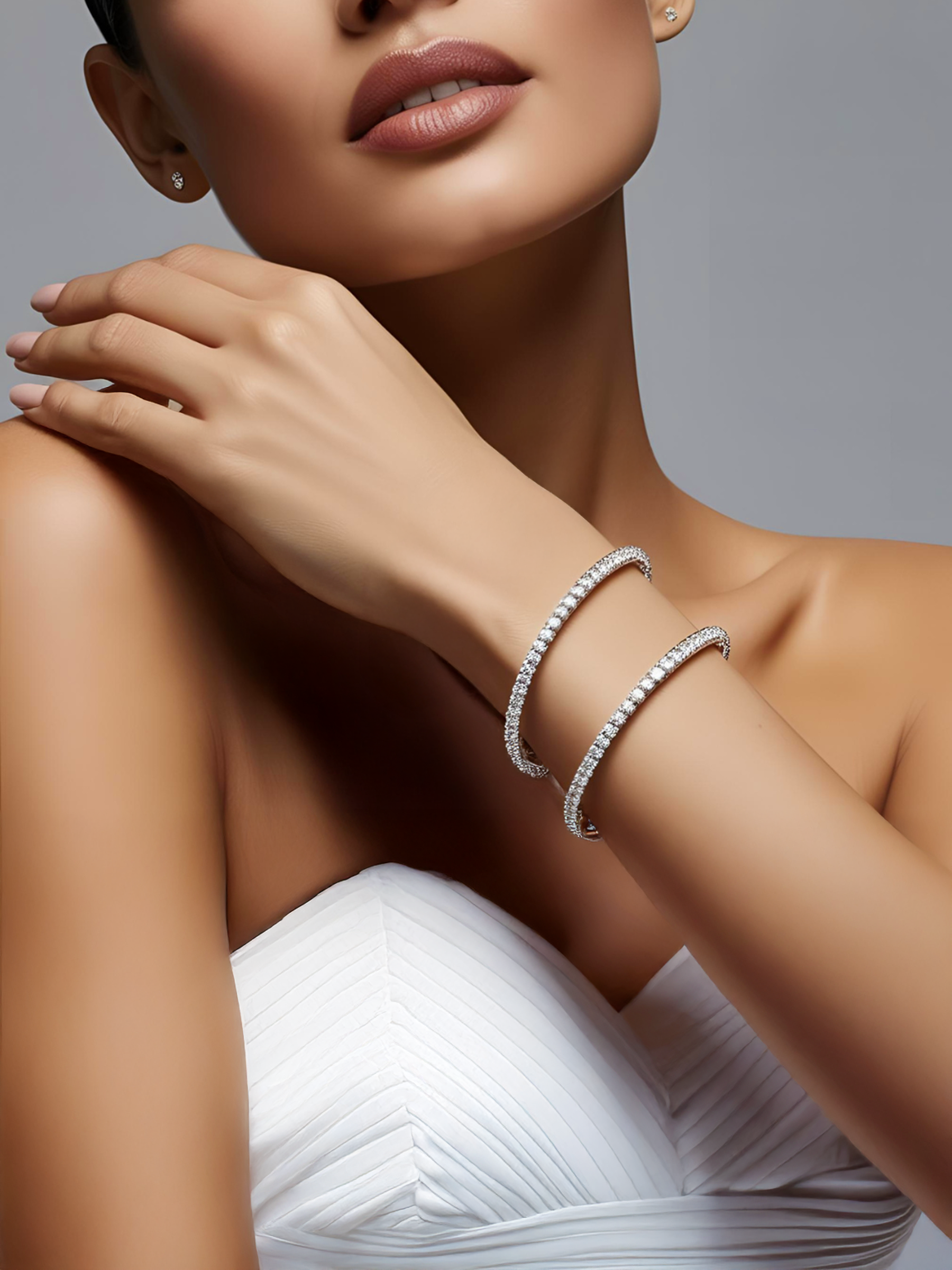 Sparkling Tennis Bracelet Rhodium Plated 925 Sterling Silver