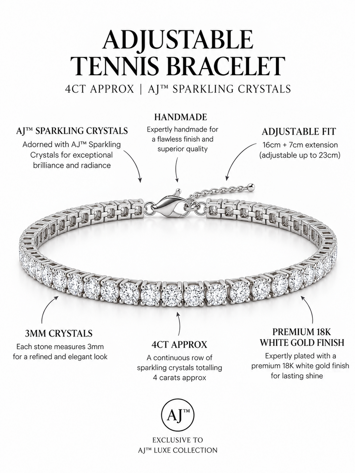 Adjustable Tennis Bracelet