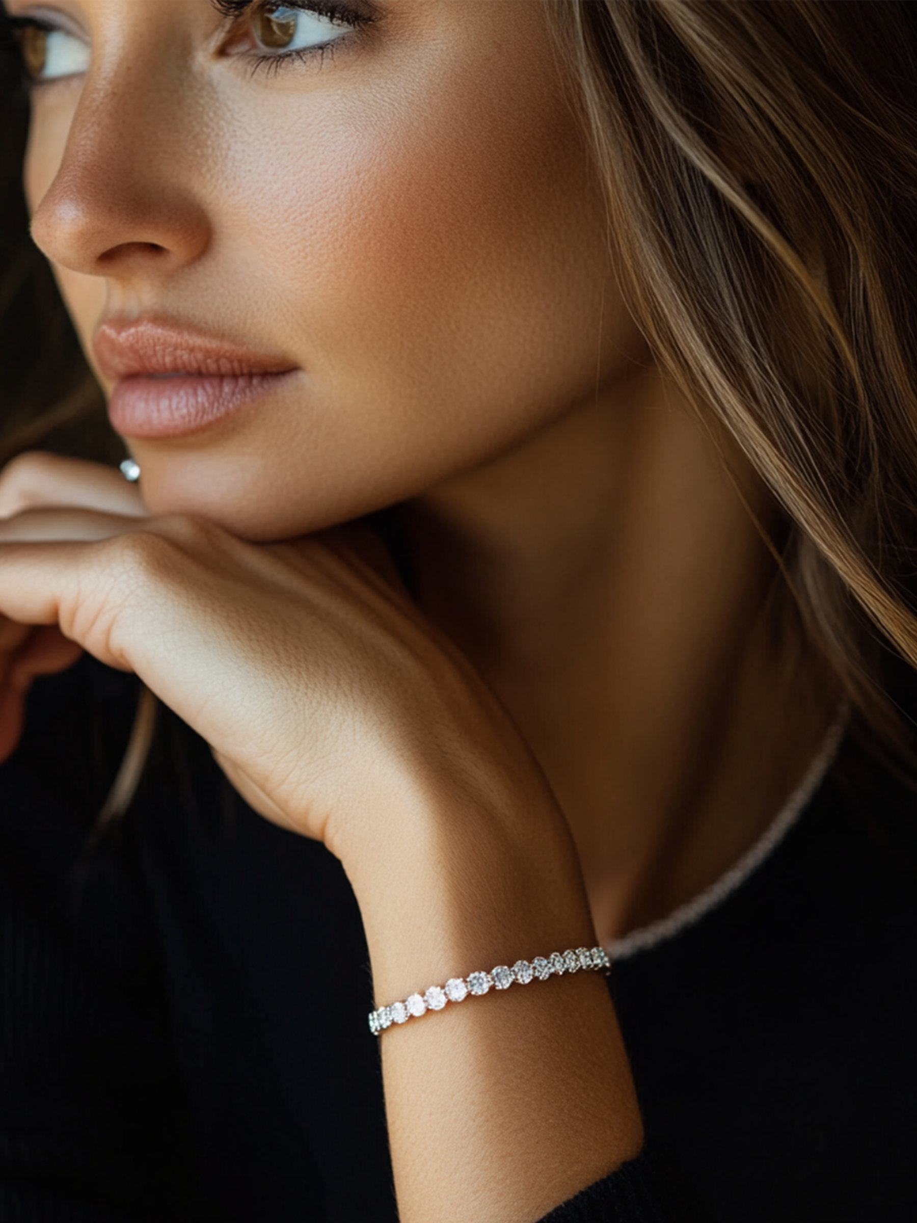 Sparkling Tennis Bracelet 18K White Gold Plated