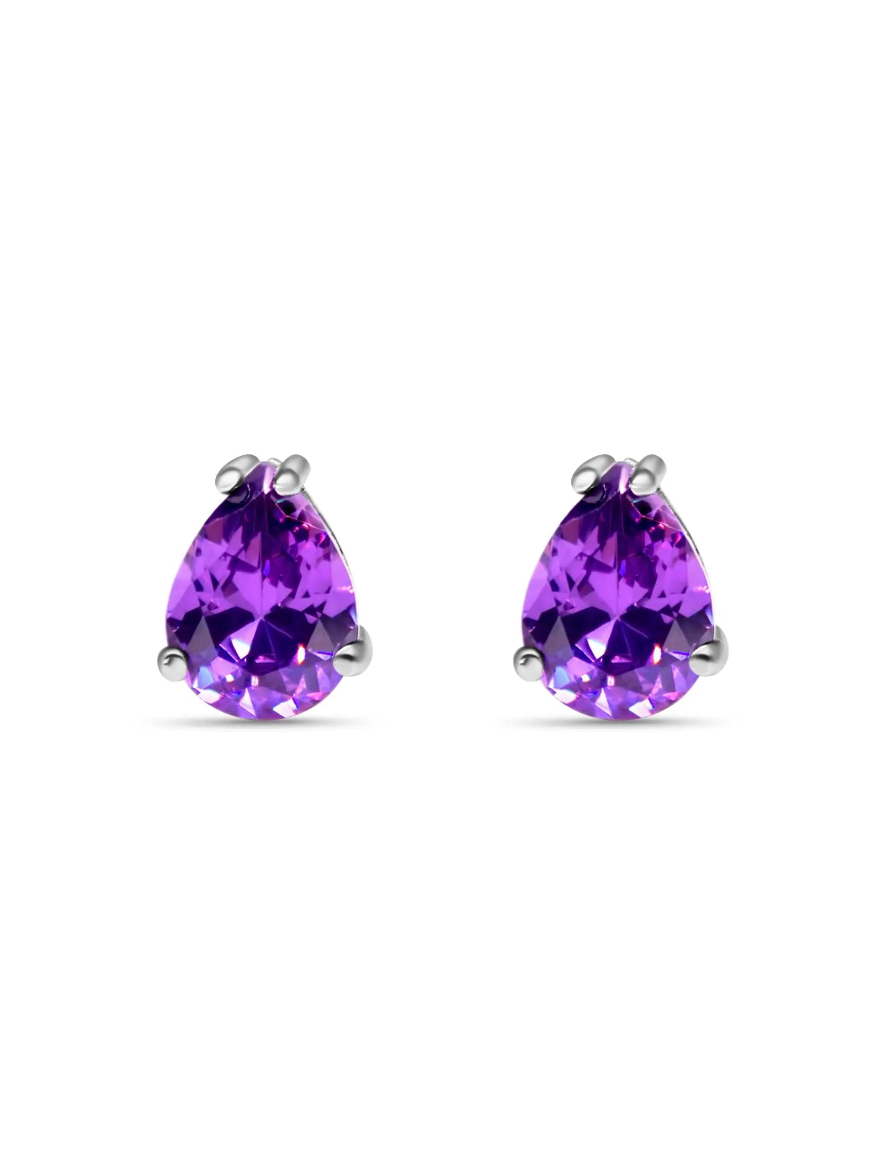 Amethyst Tear Drop Purple Earrings - AMBER JONES