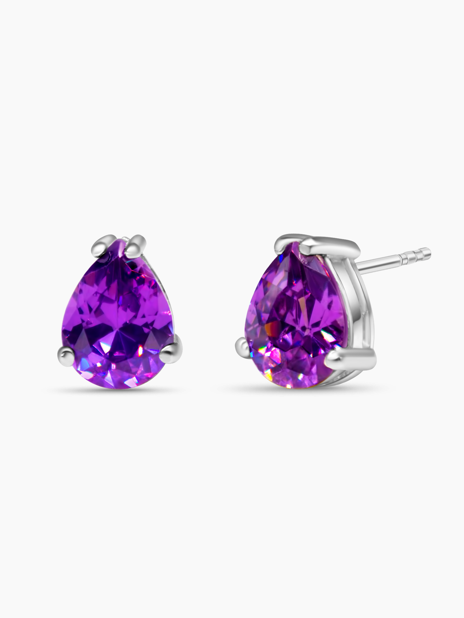 Amethyst Tear Drop Purple Earrings
