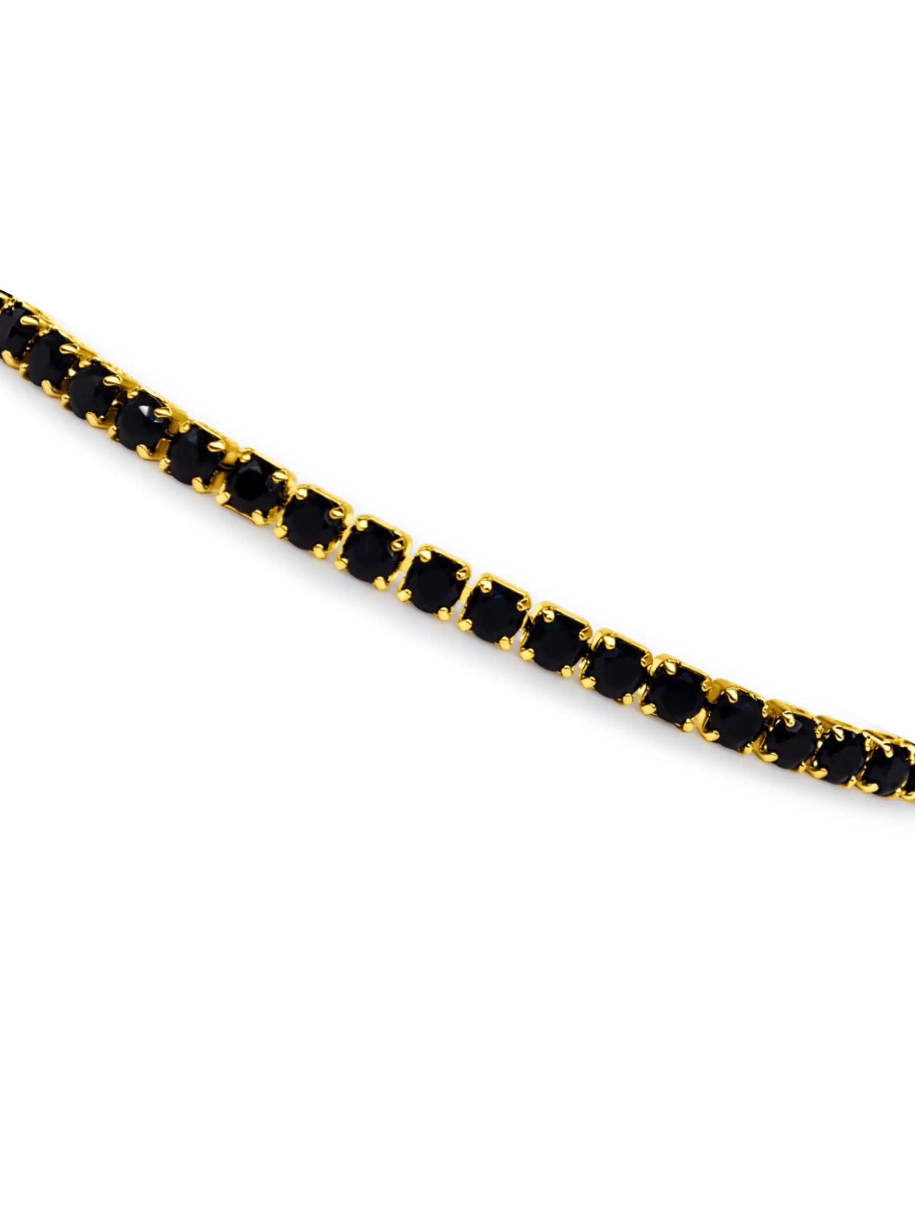 Black And Gold Tennis Bracelet - AMBER JONES