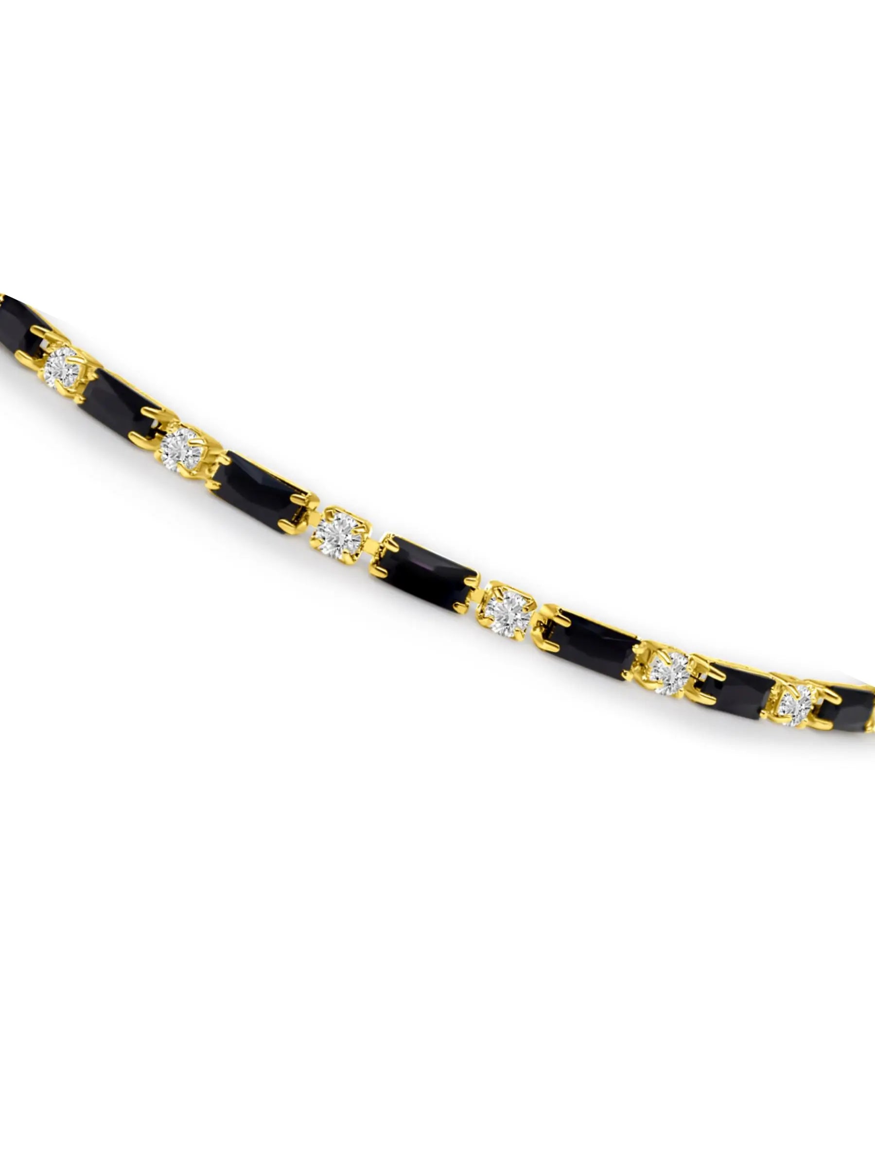 Black And Gold Tennis Bracelet By Olivia Paris - AMBER JONES