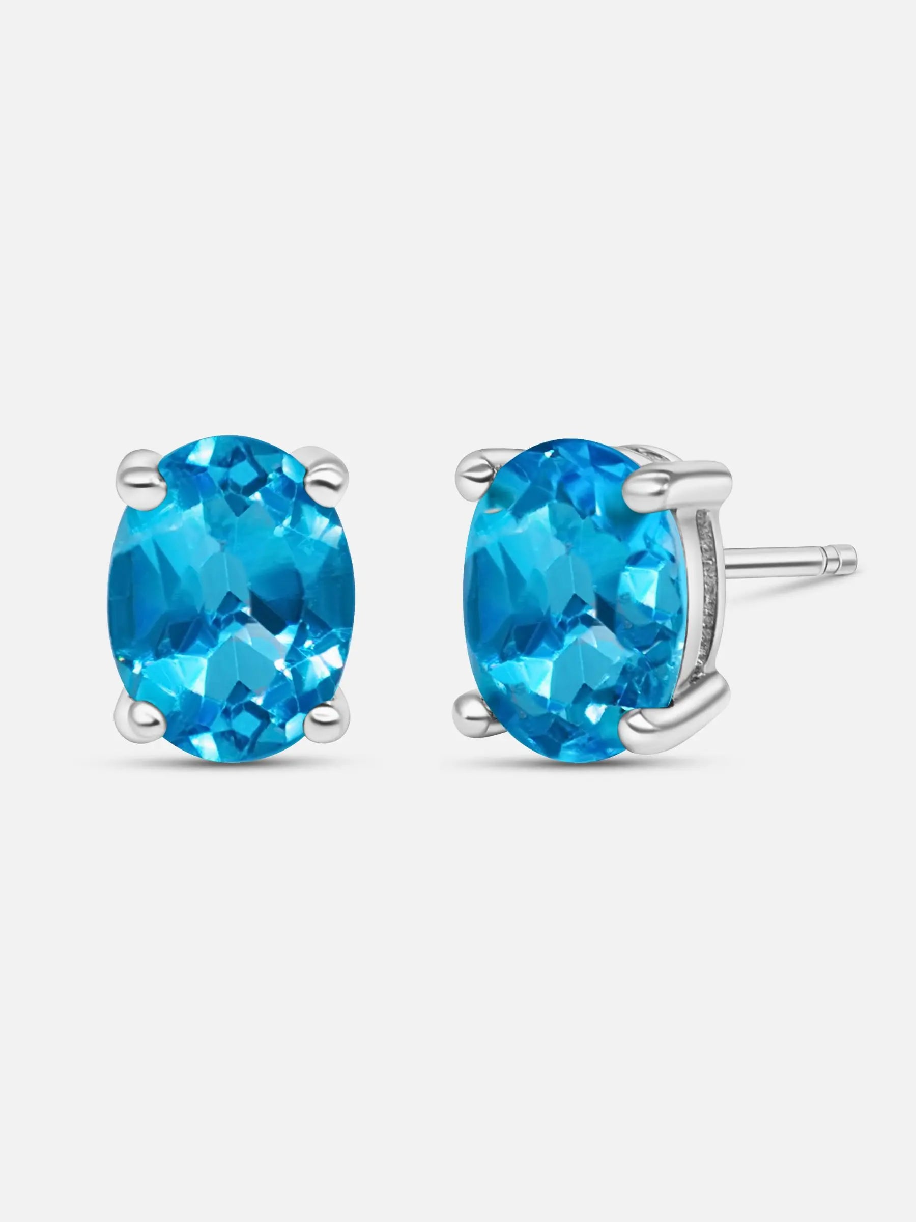 1.5ct Blue Aquamarine Earrings for Women