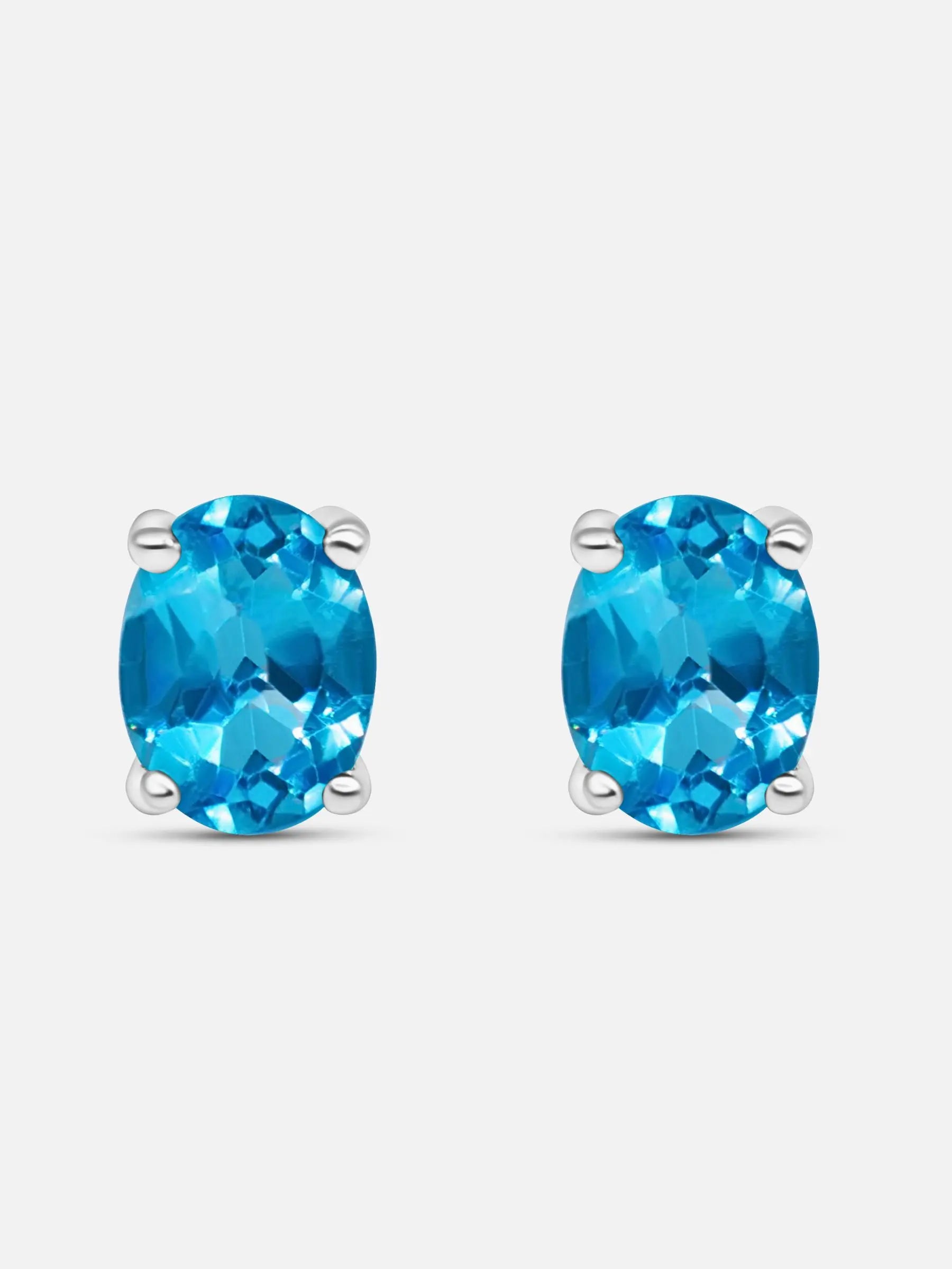 1.5ct Blue Aquamarine Earrings for Women