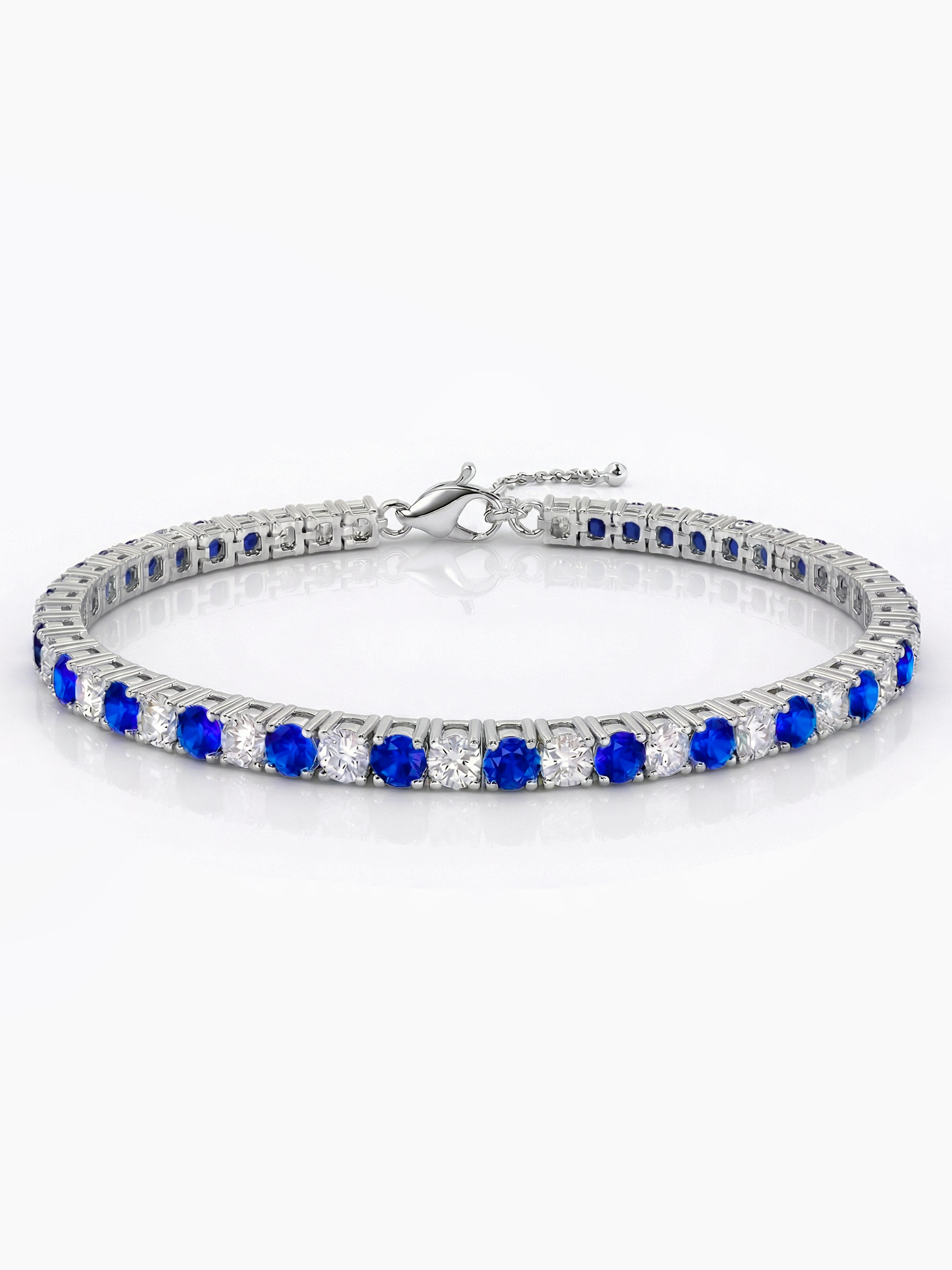 Adjustable Blue Sapphire Tennis Bracelet