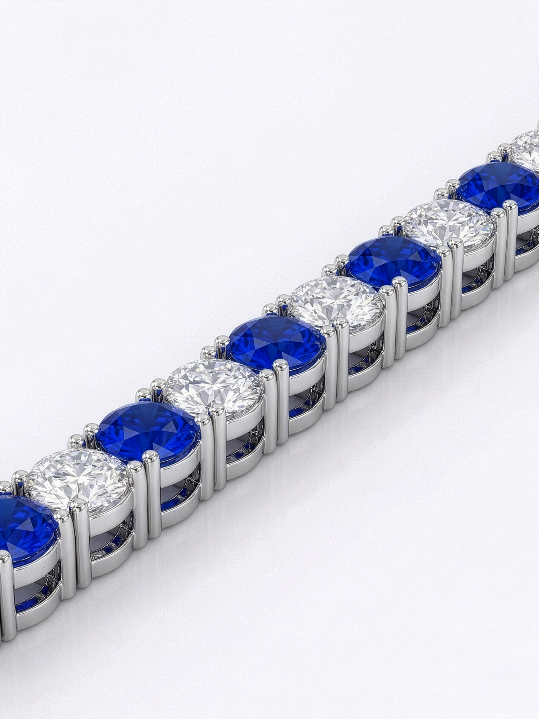 Adjustable Blue Sapphire Tennis Bracelet