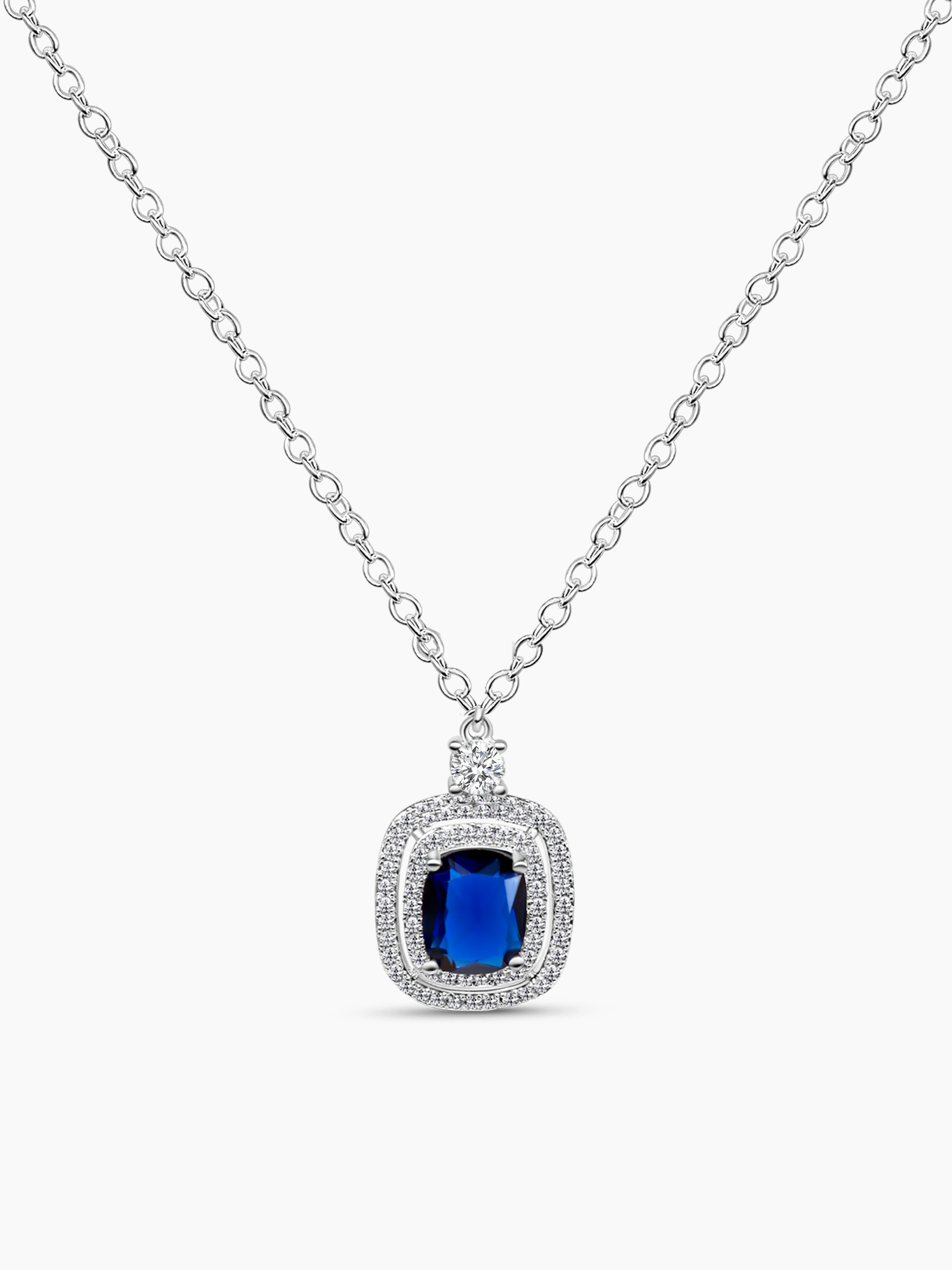 Blue Sapphire Pendant Necklace