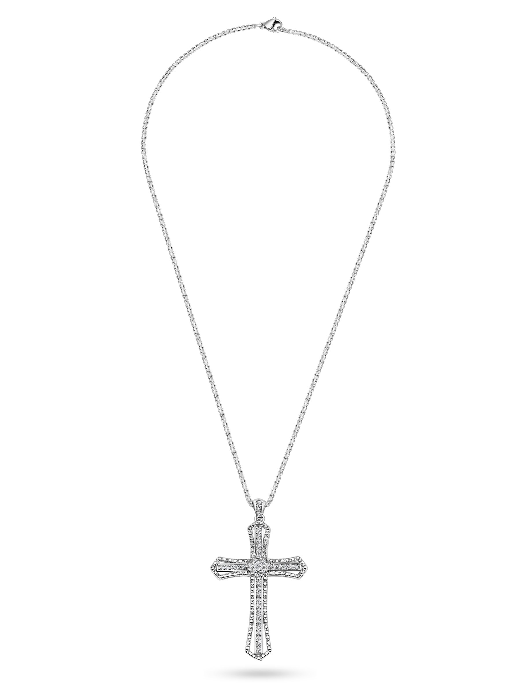 Cross Mossanite Diamond Necklace