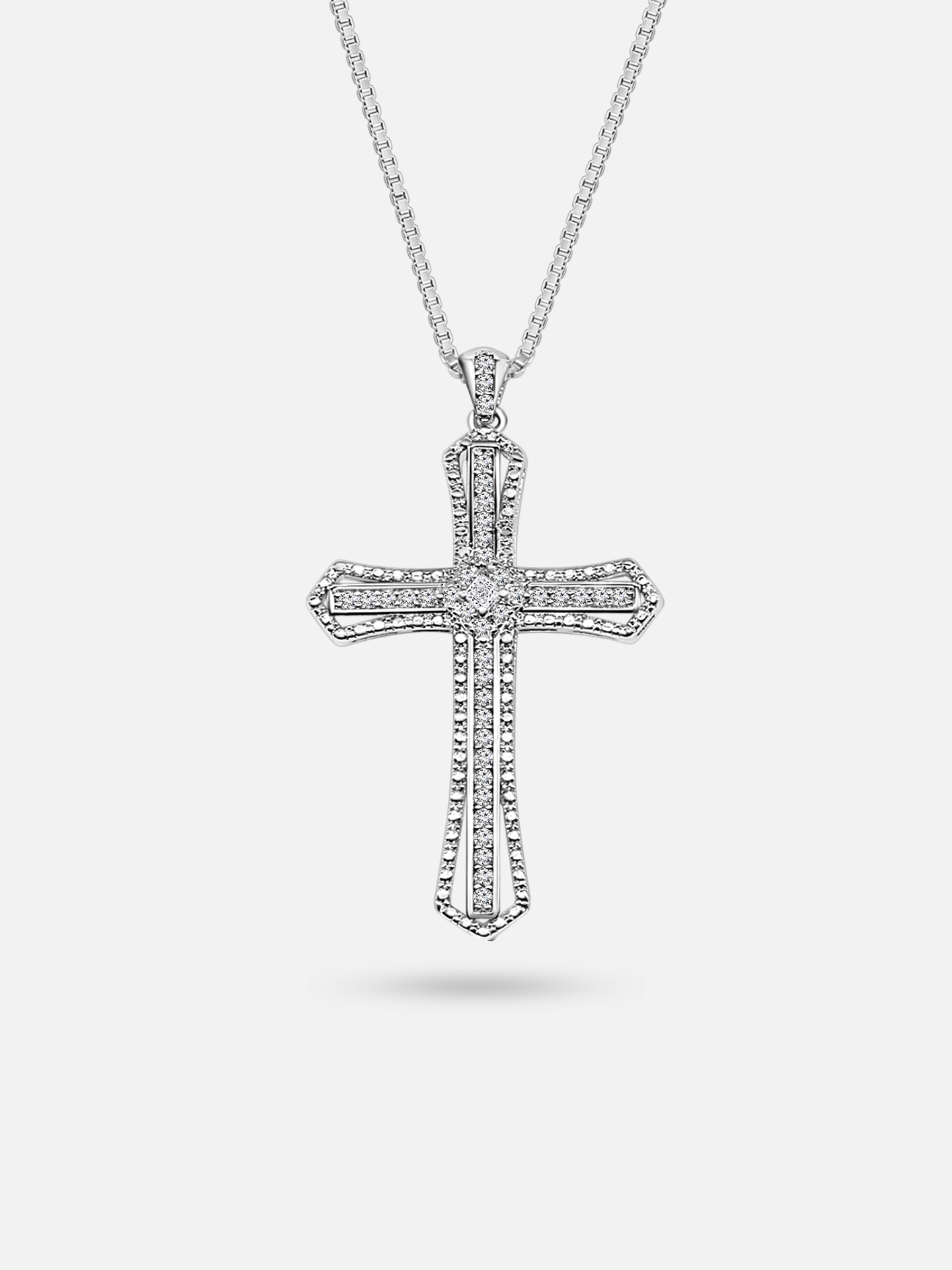 Cross Mossanite Diamond Necklace 