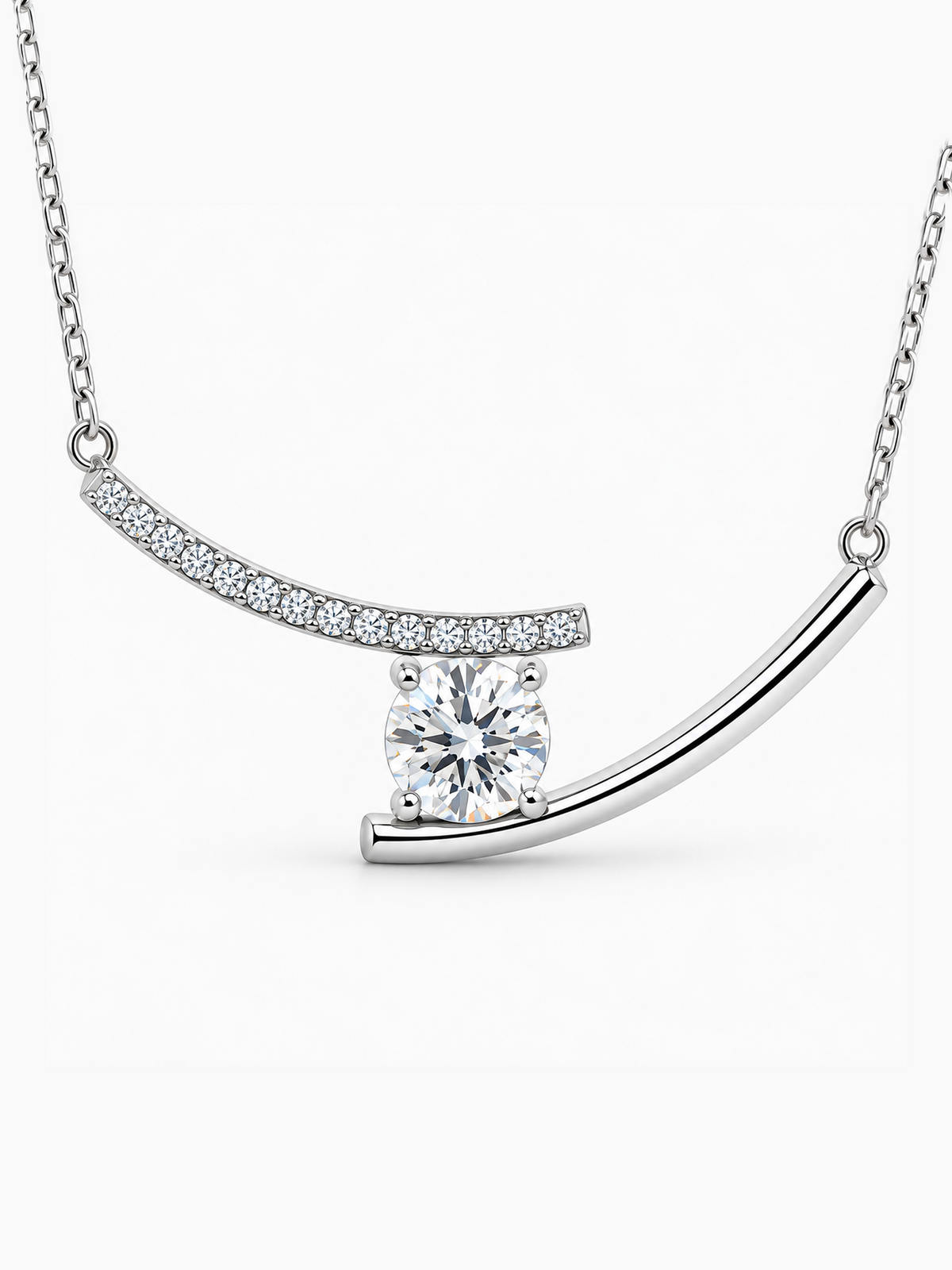 Moissanite Bar Necklace