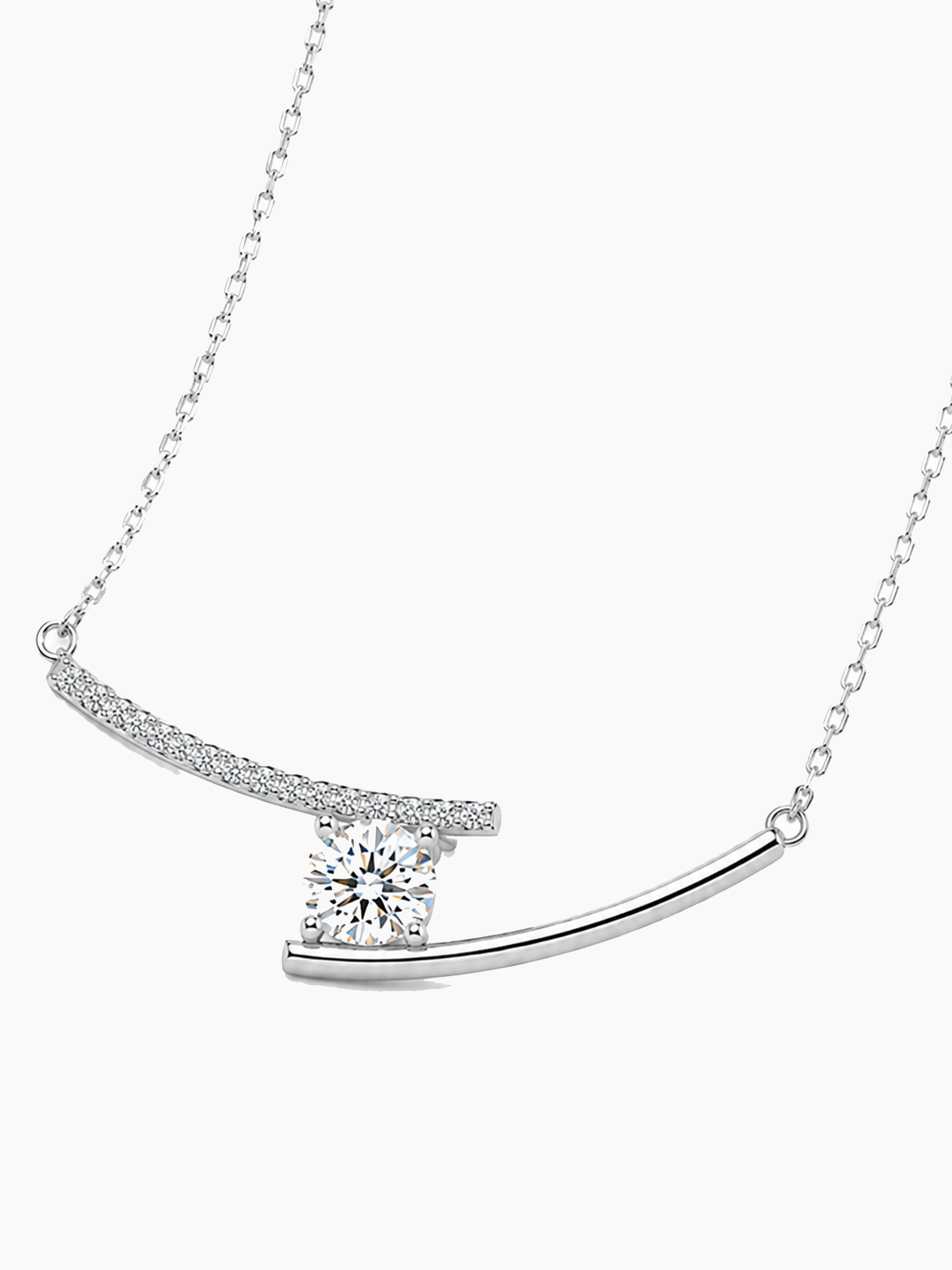 Moissanite Bar Necklace