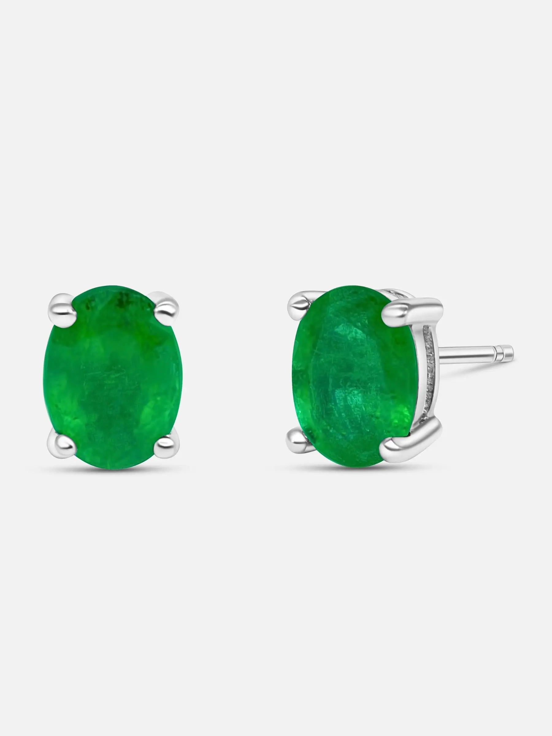 Emerald Stud Earrings 1ct for Women