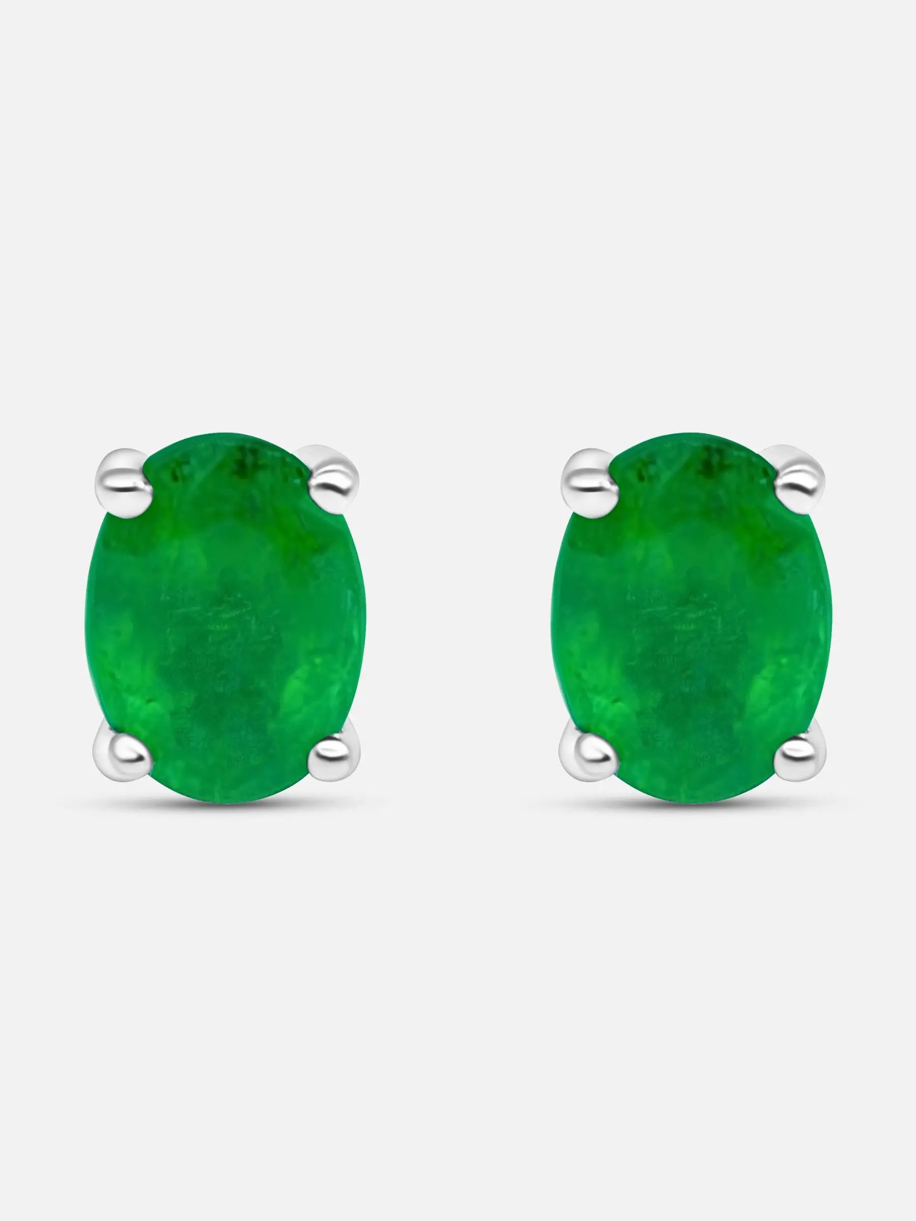 Emerald Stud Earrings 1ct for Women