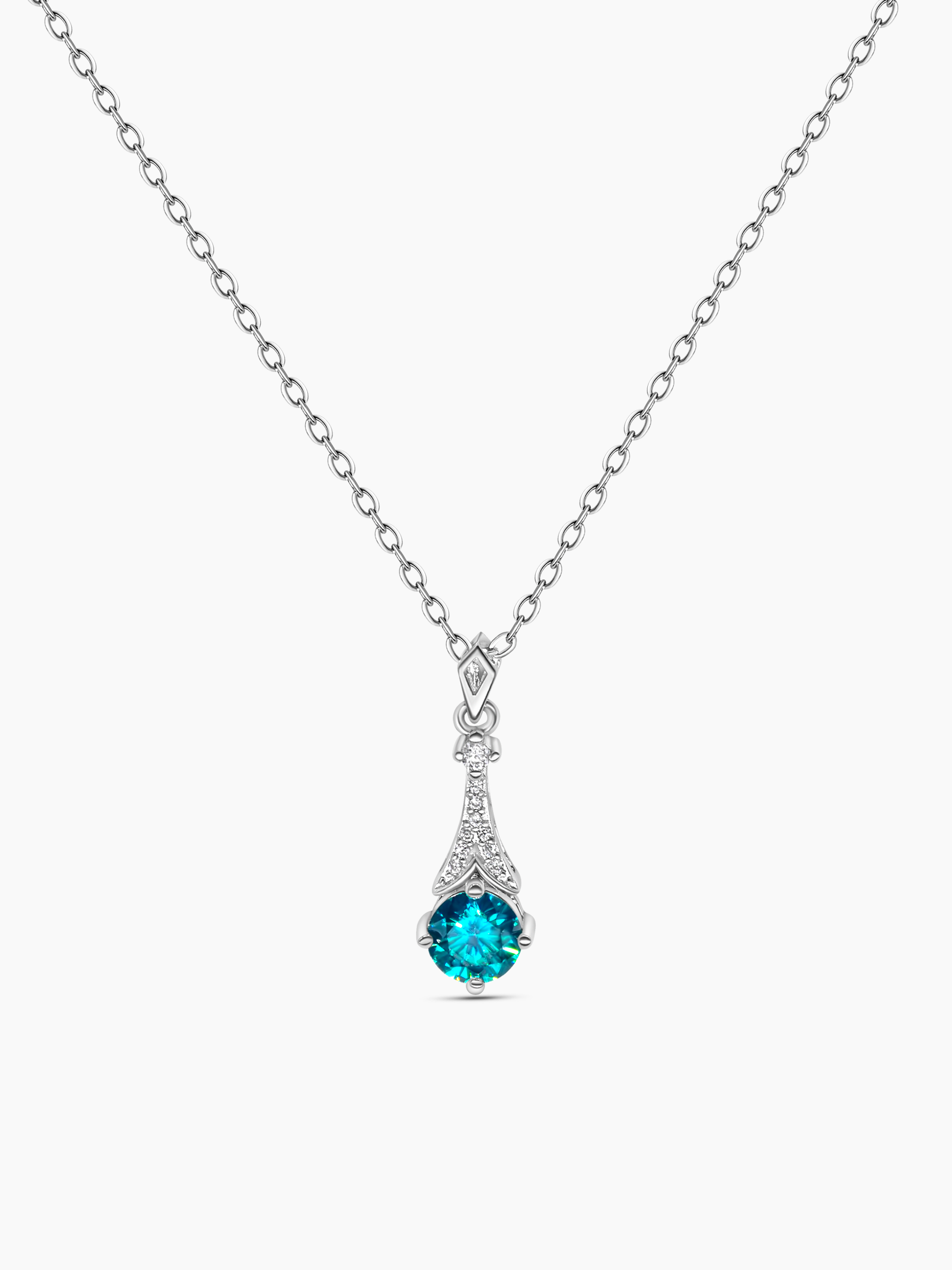 Green Moissanite Diamond Necklace