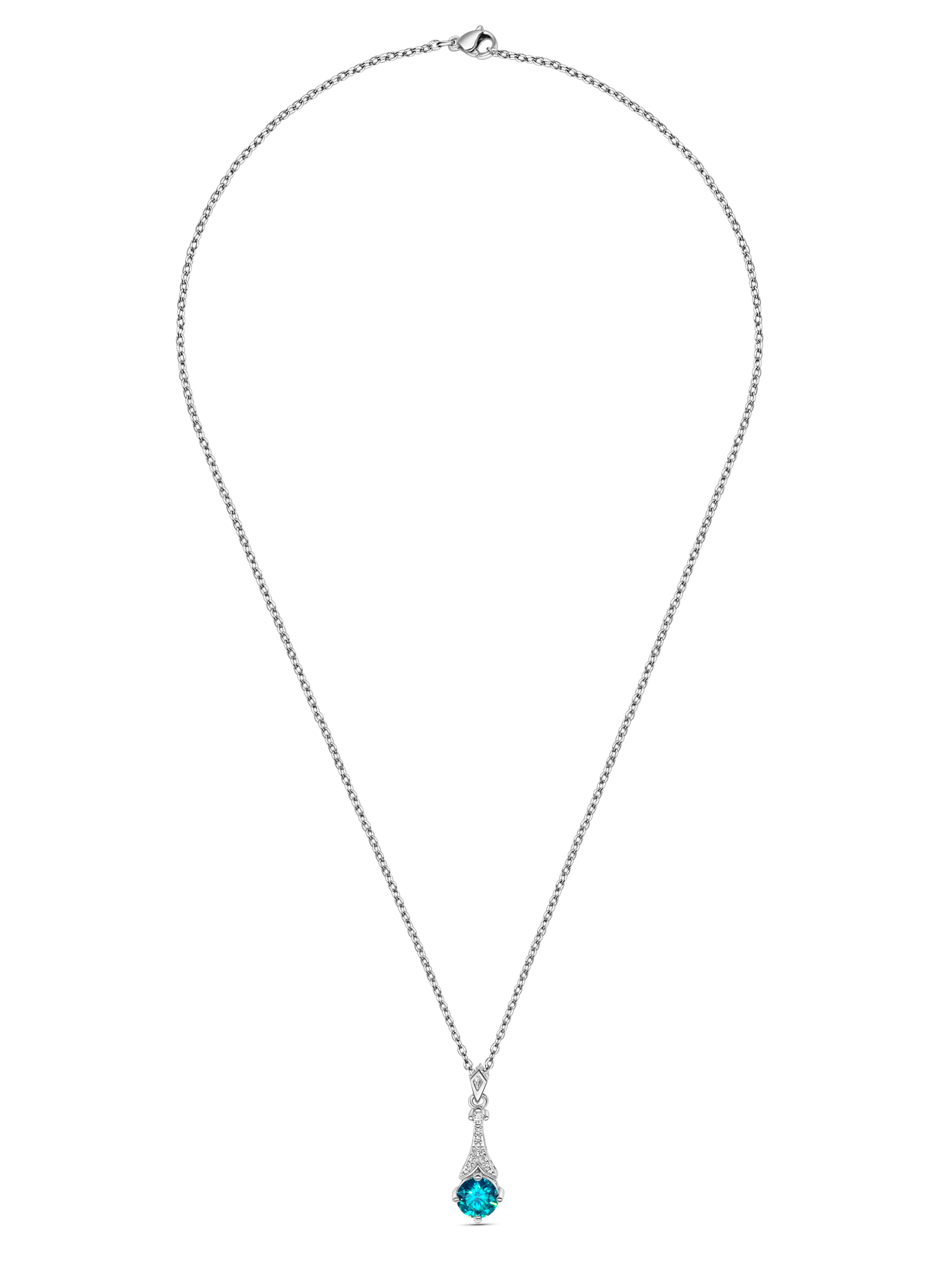 Green Moissanite Diamond Necklace for Women