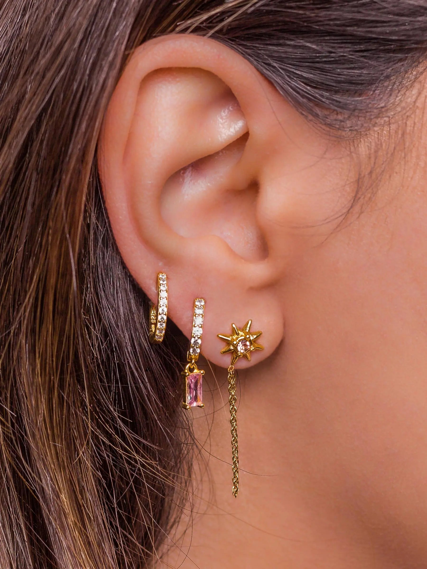 Huggies Earrings 18K Gold Plated - AMBER JONES