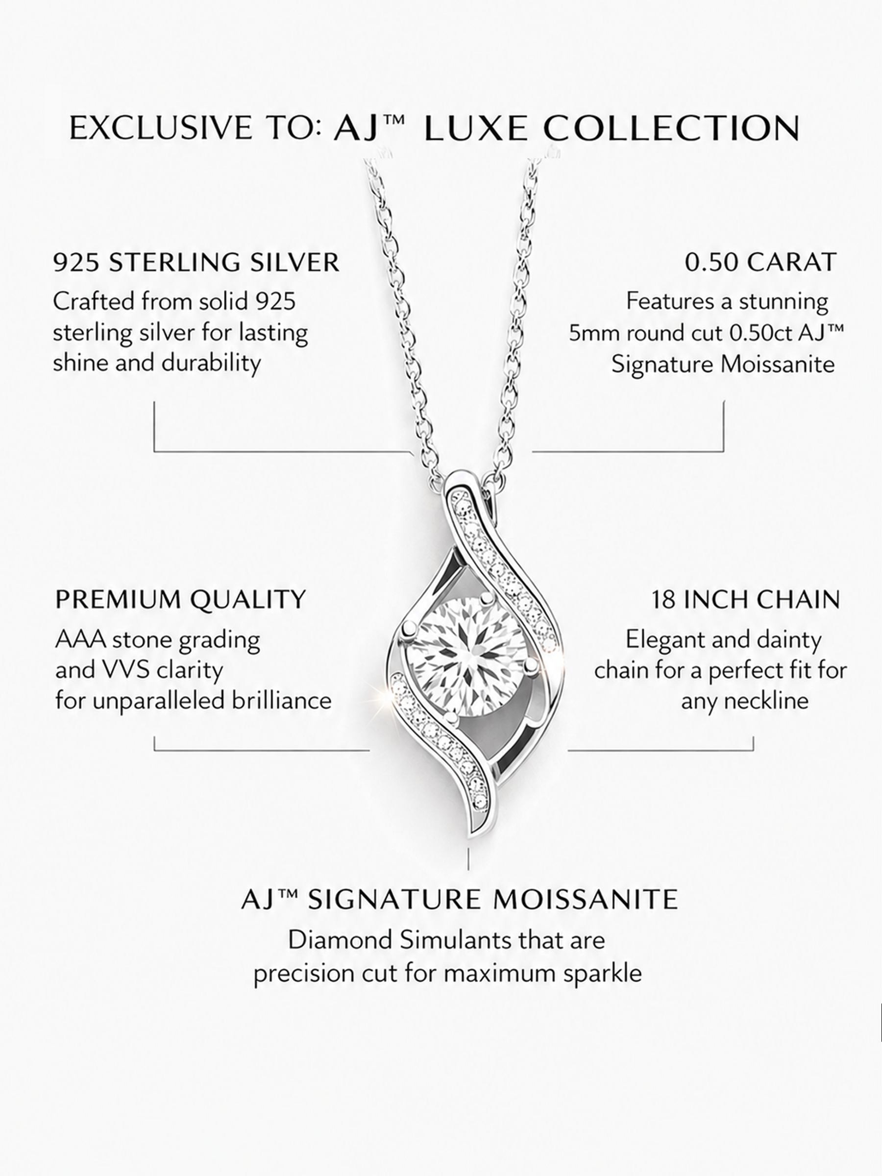 Infinity Love Sterling Silver Necklace