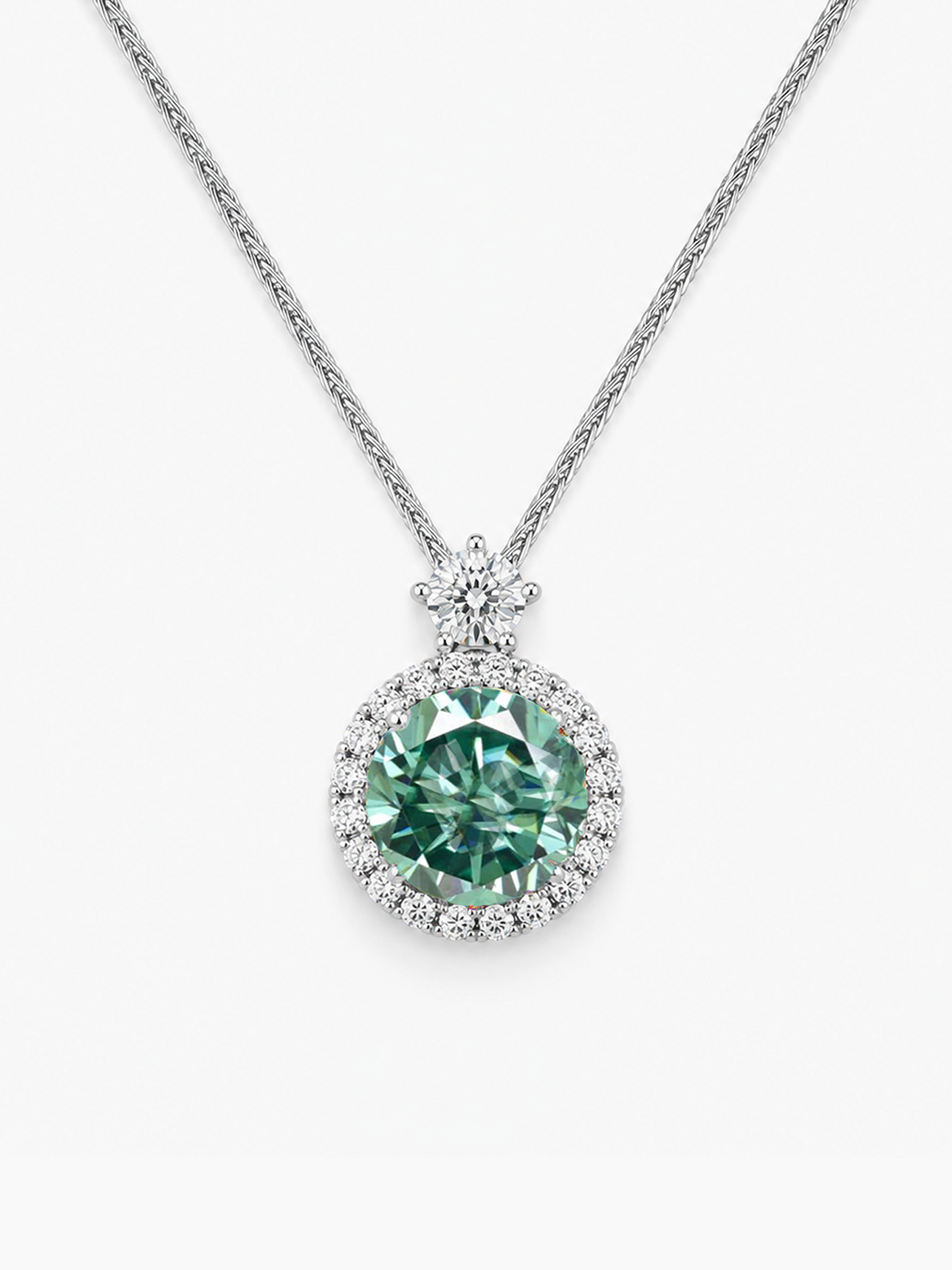4Ct Mint Green Moissanite Necklace