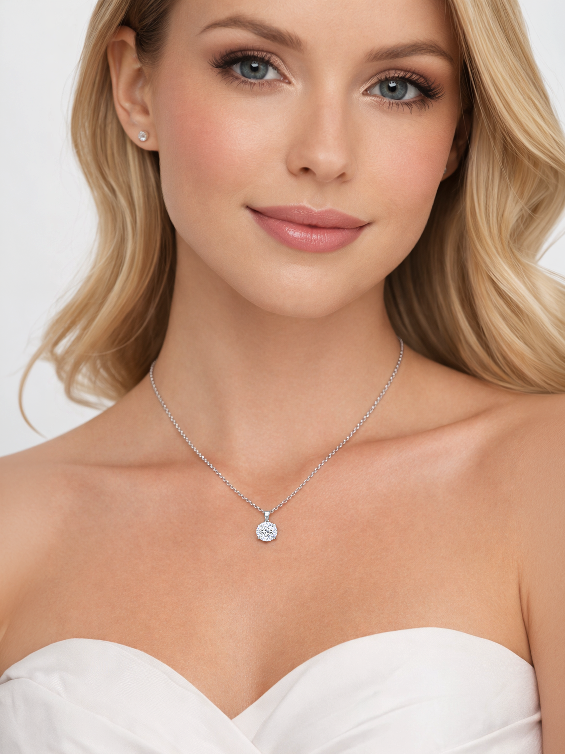 1Ct Sparkling Moissanite Diamond Pendant Necklace