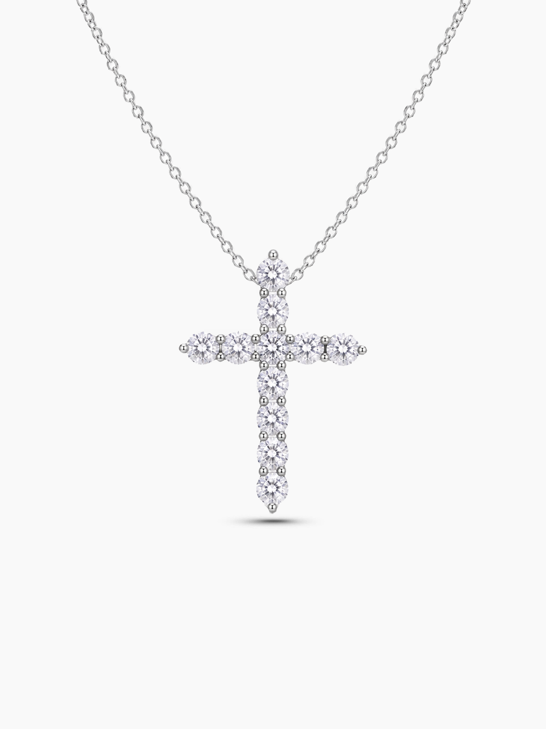 Sparkling Lab Diamond Moissanite Cross Necklace