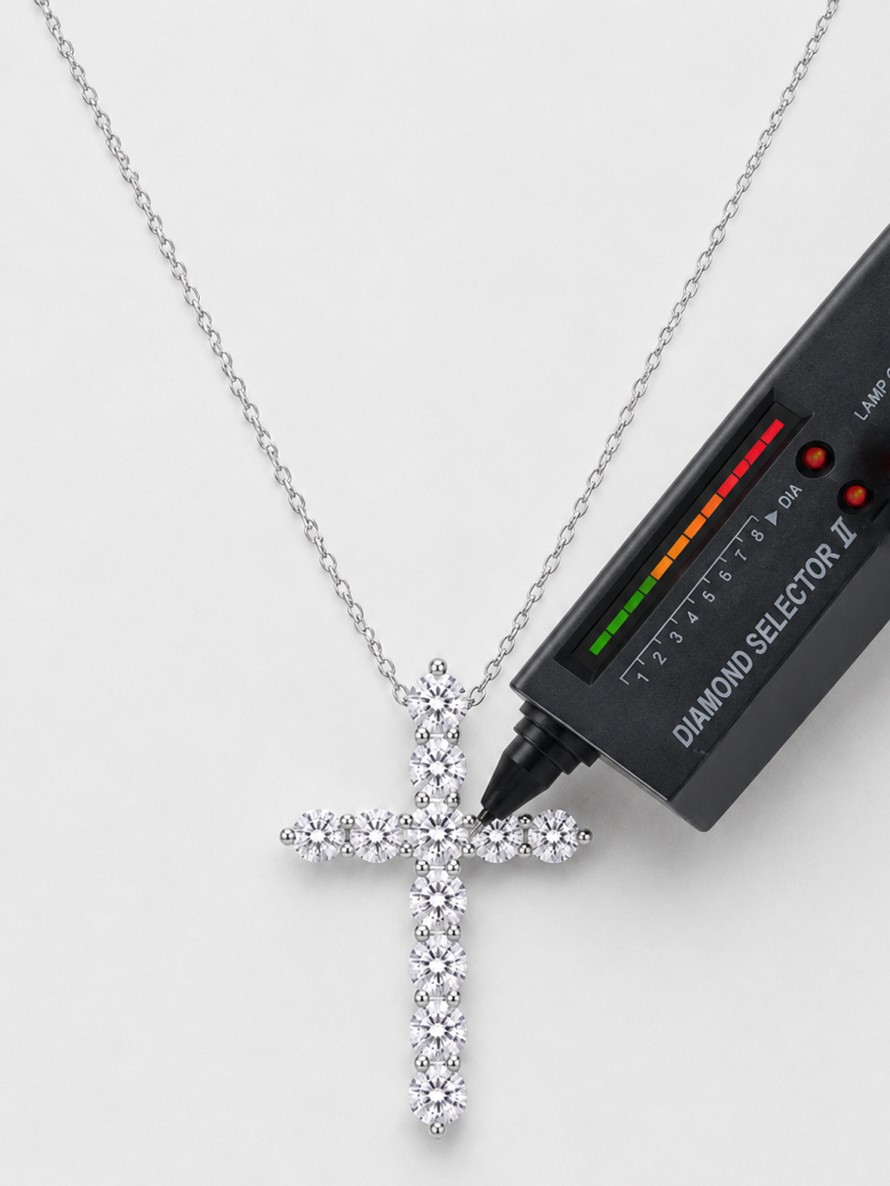 Sparkling Lab Diamond Moissanite Cross Necklace