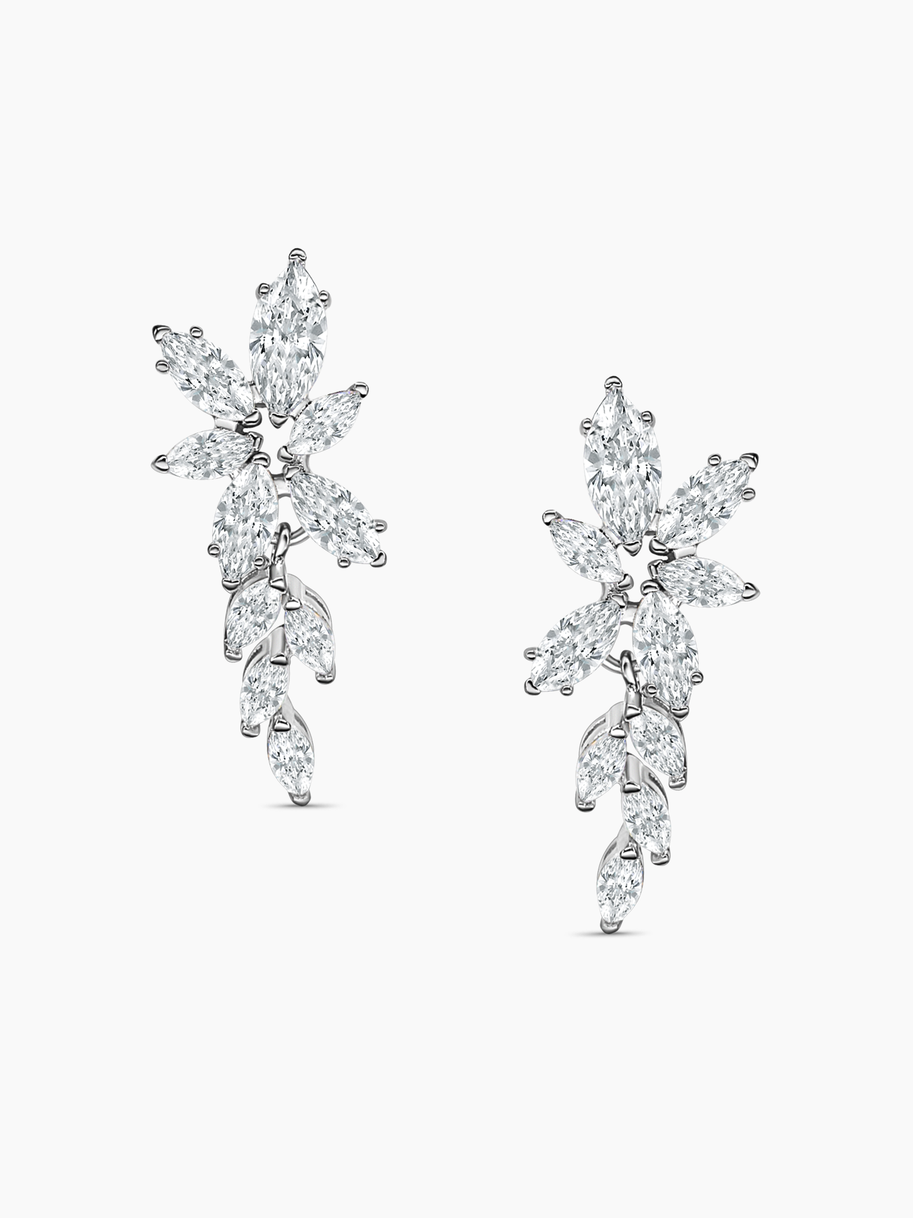 Marquise Silver Bridal Earrings