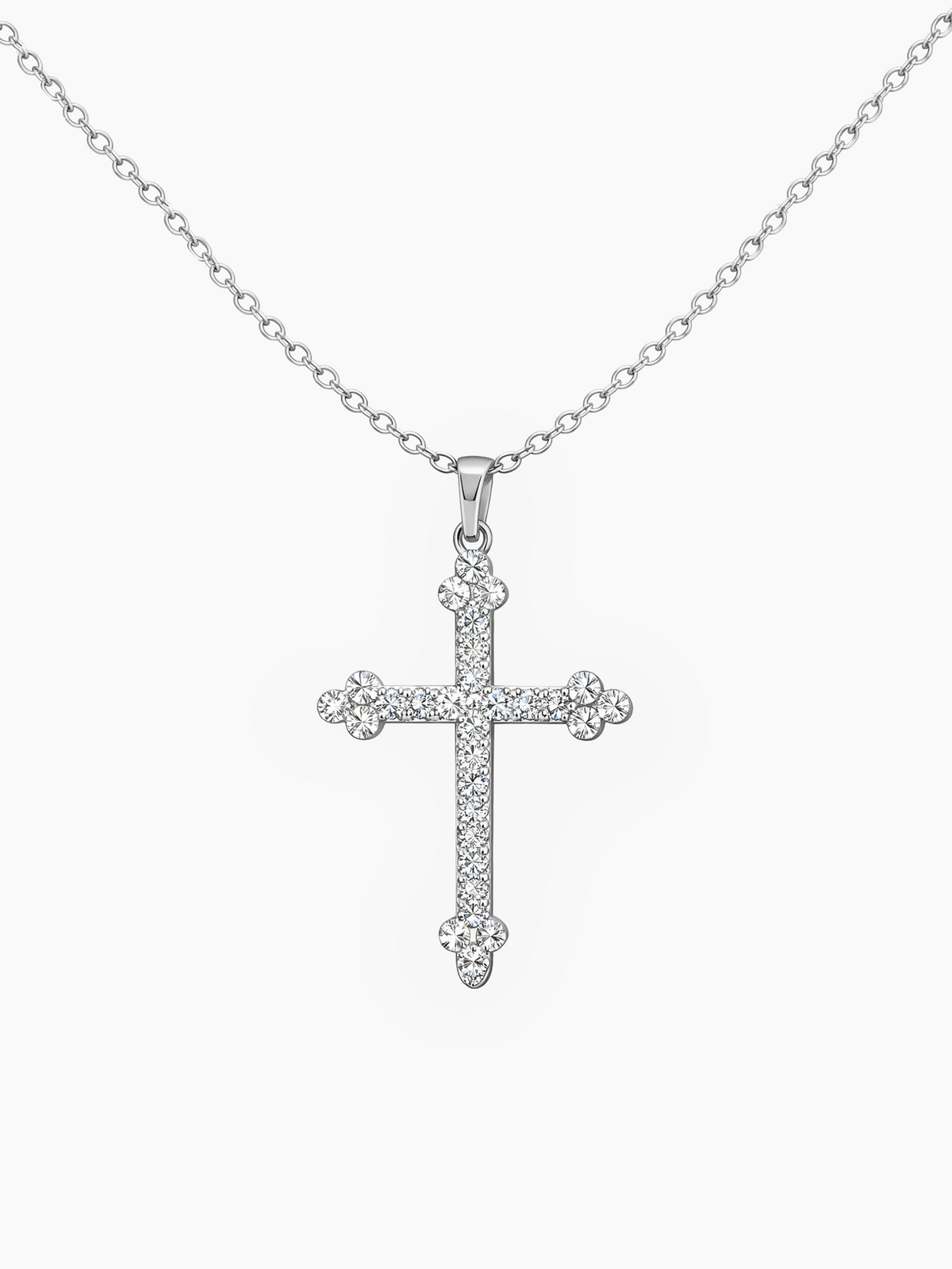 Cross Moissanite Edge Necklace