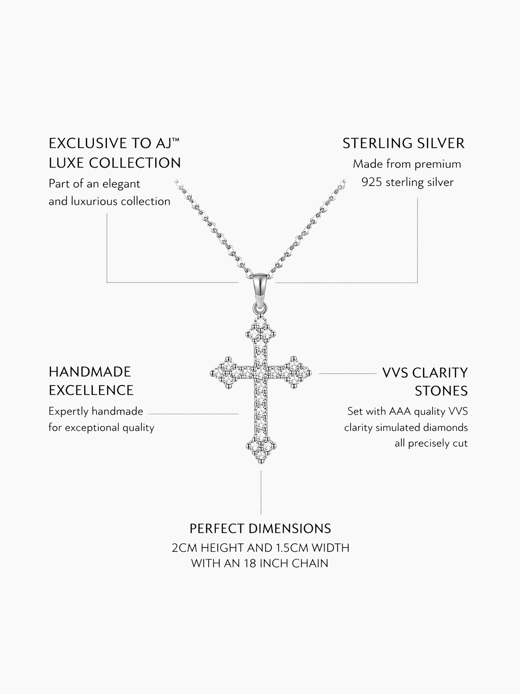 Cross Moissanite Diamond Necklace