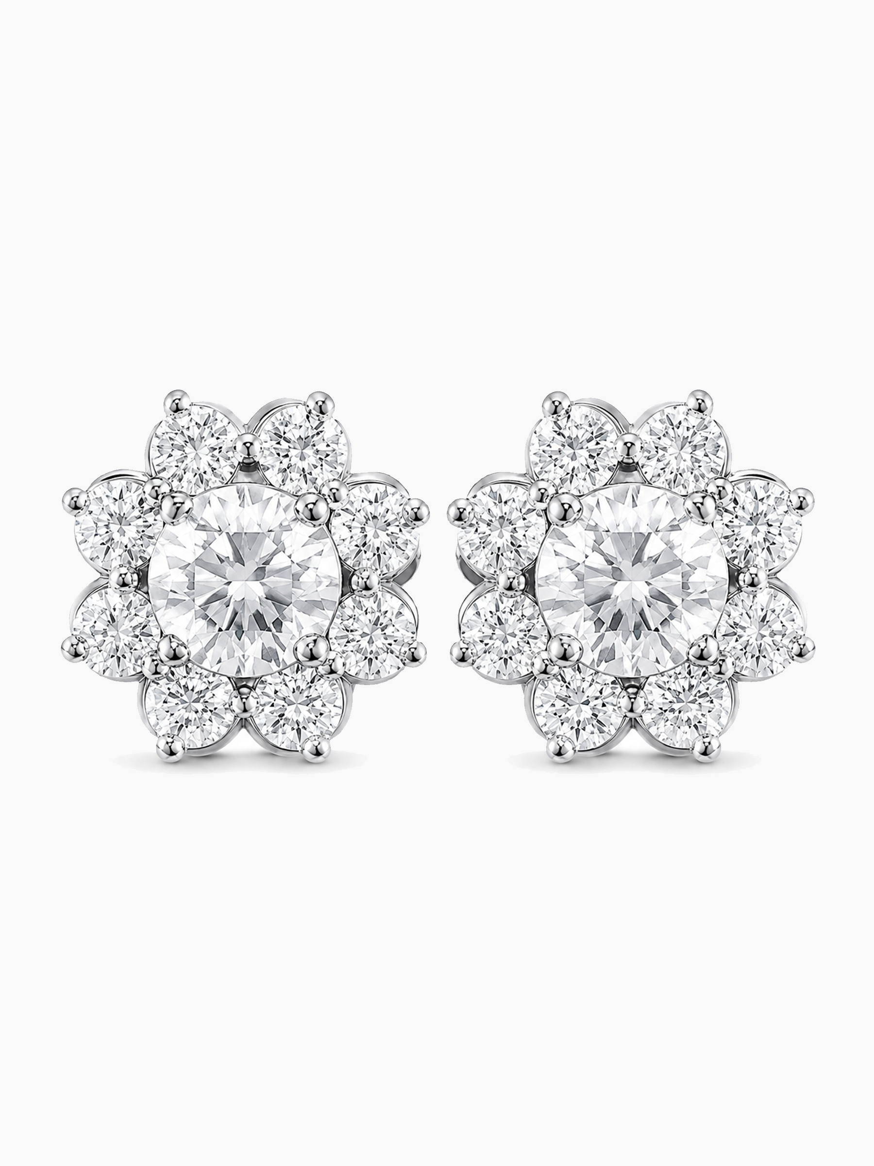 Flower Stud Moissanite Diamond Earrings
