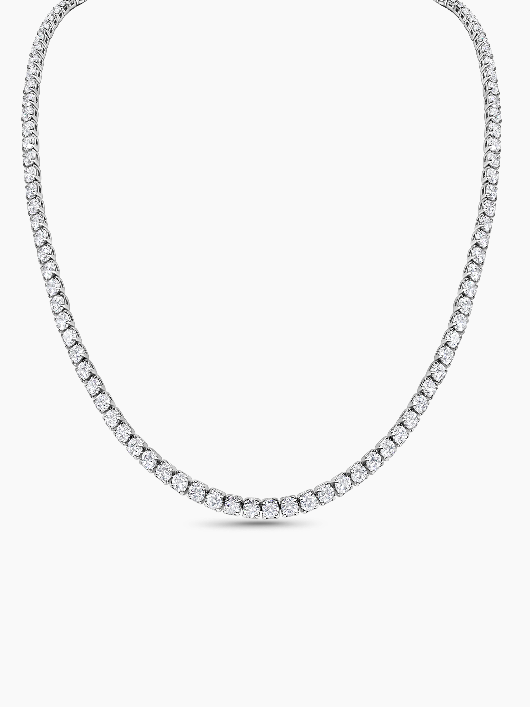 Sparkling Tennis Necklace AJ™ Rhodium Plated