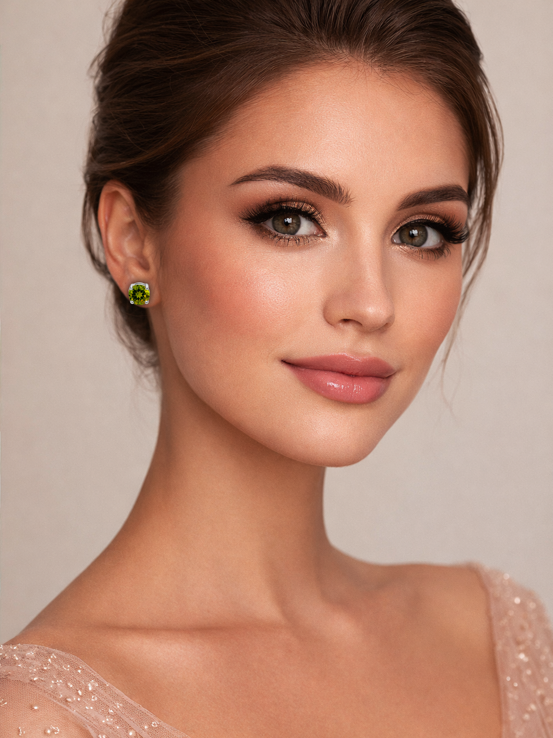 Peridot Green Stud Earrings 925 Sterling Silver