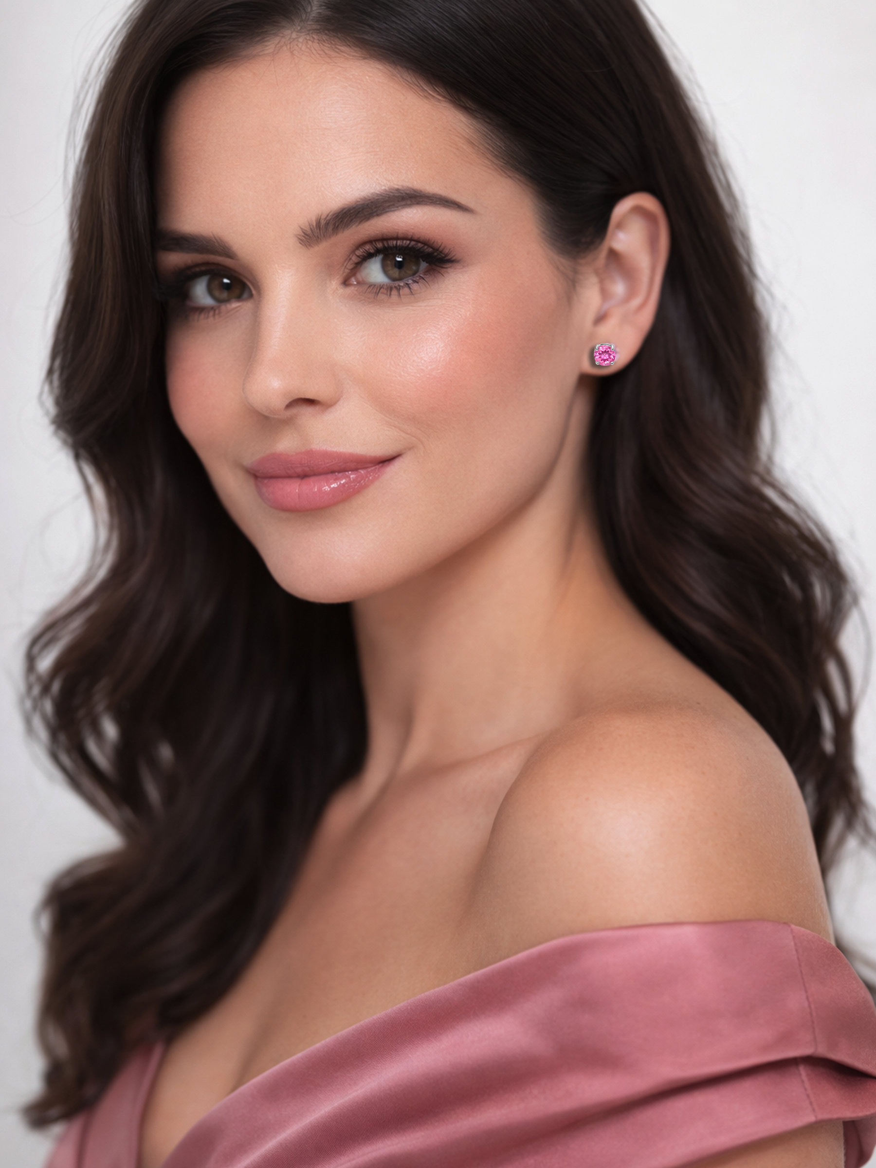 Pink Sapphire Stud Earrings