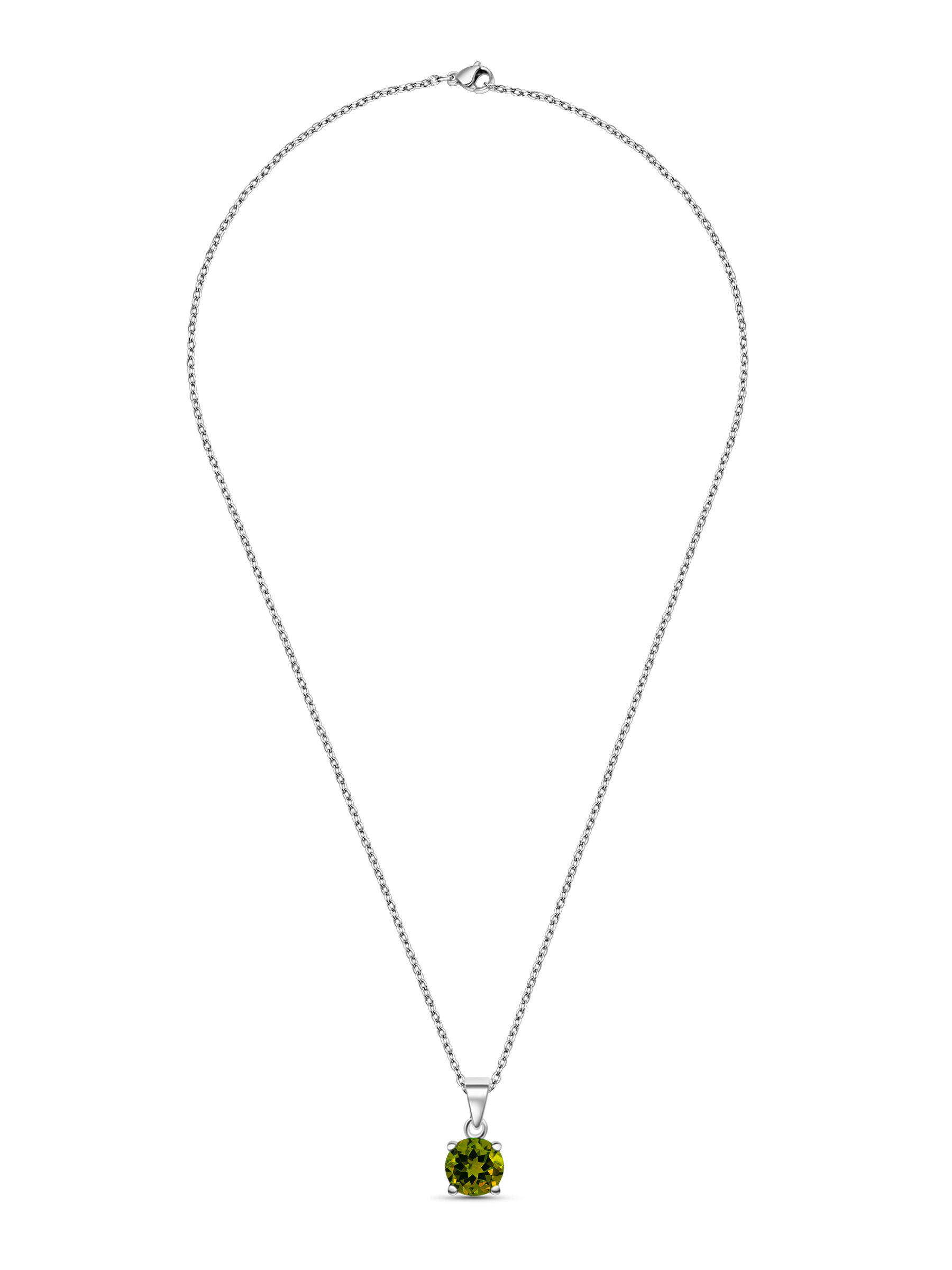 1.25ct Lab Grown Peridot Pendant Necklace