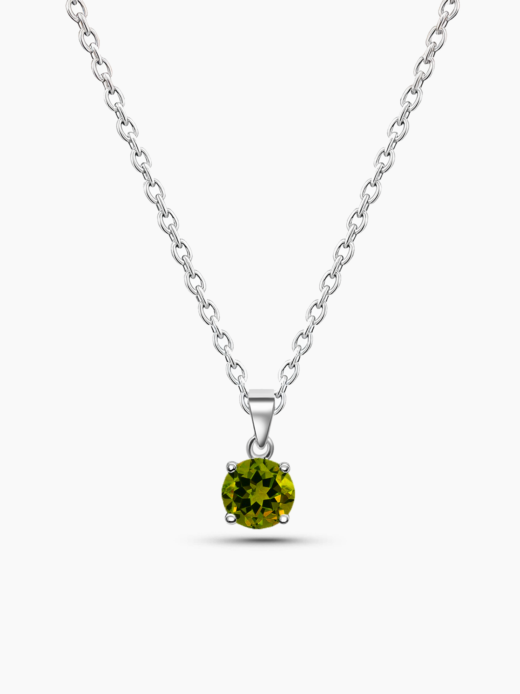 1.25ct Lab Grown Peridot Pendant Necklace