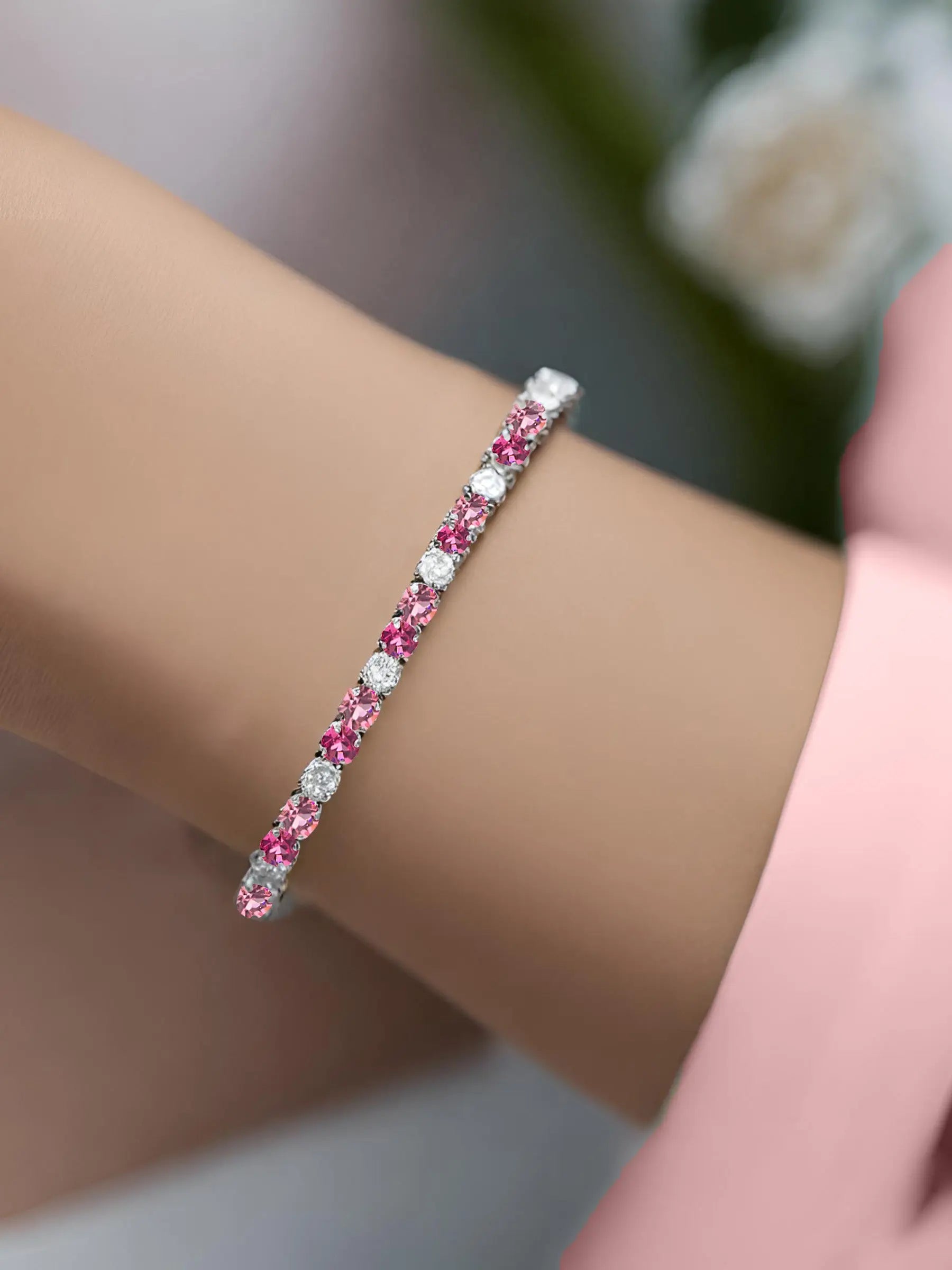 Pink Tennis Bracelet By Olivia Paris AMBER JONES