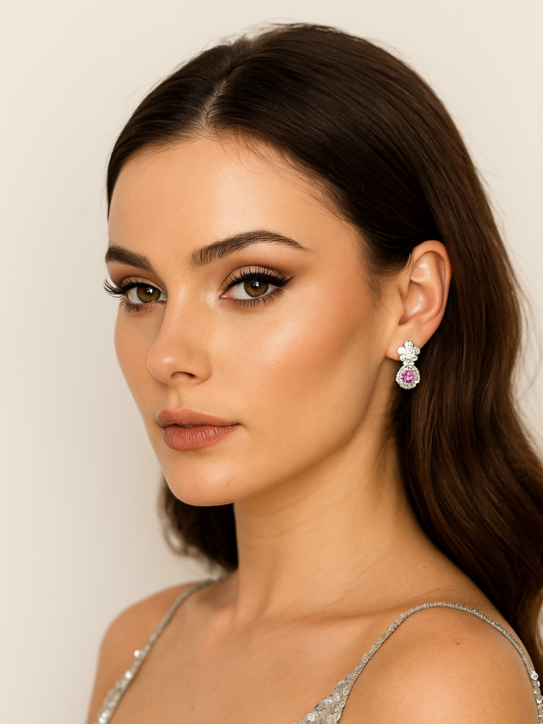 Pink Teardrop Earrings