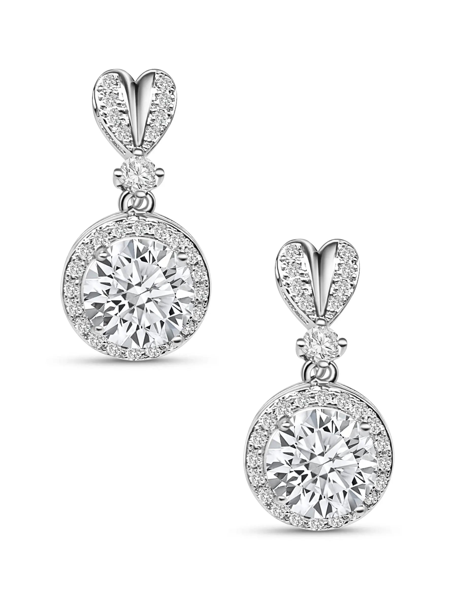 Round Silver Moissanite Earrings for Women