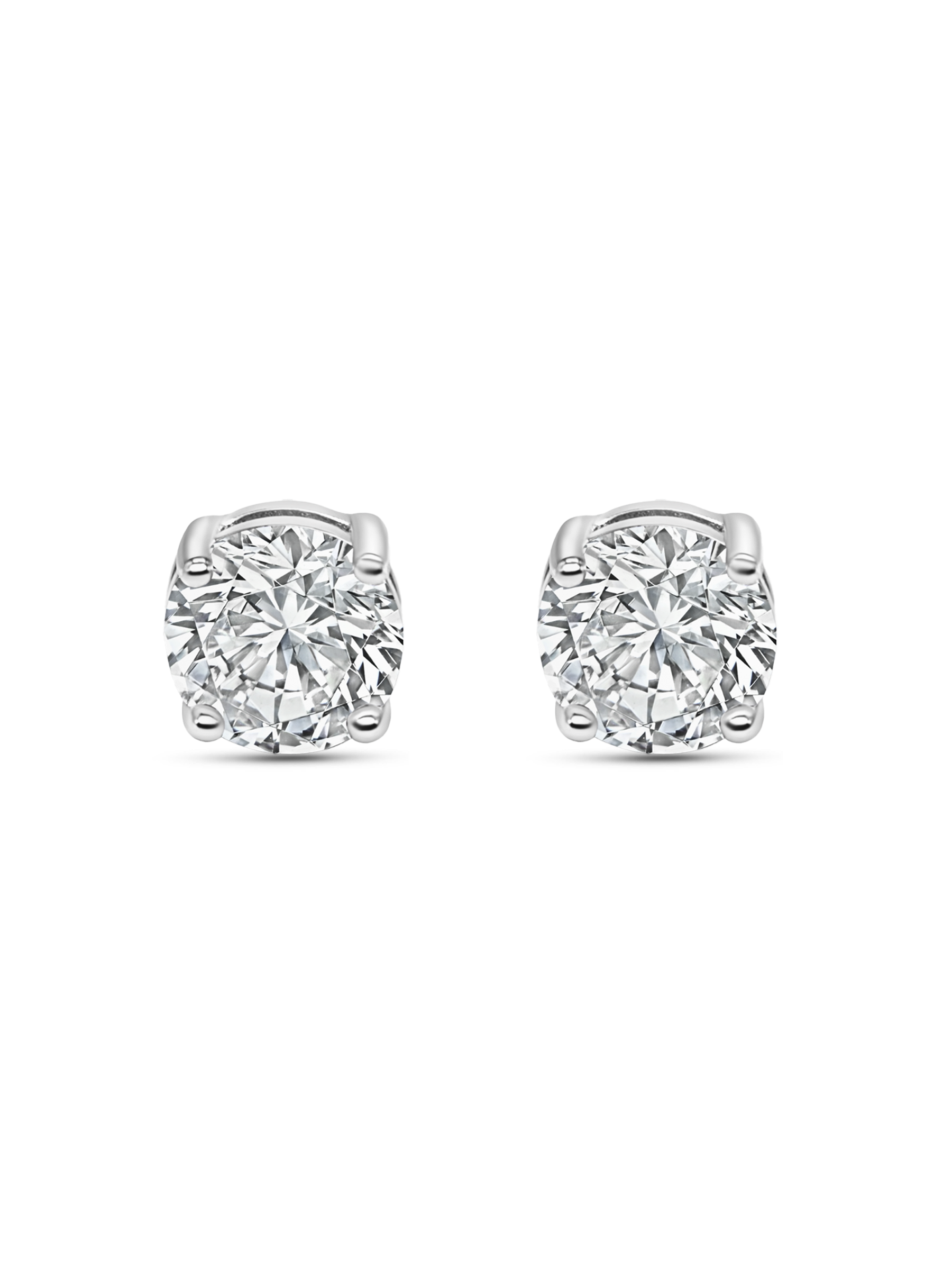Round Silver Stud Earrings