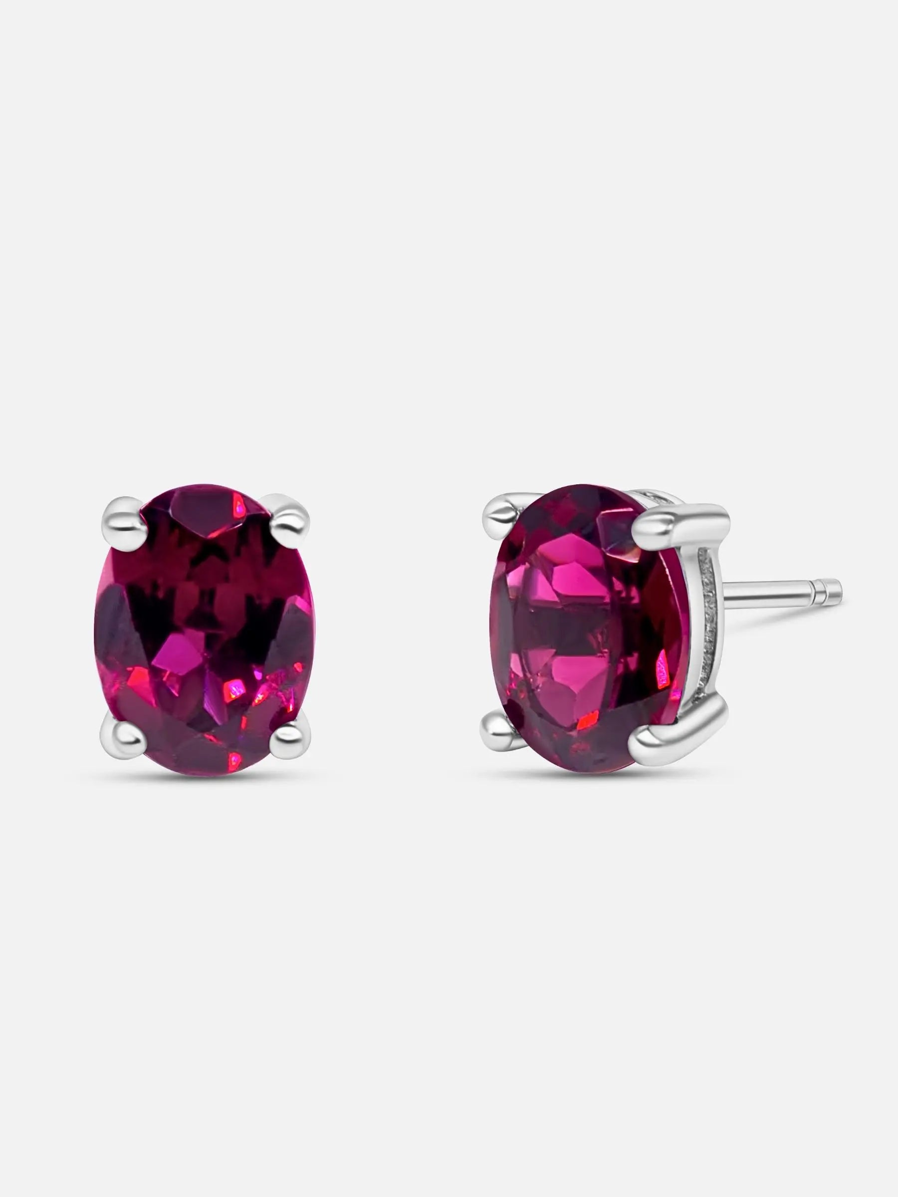 Ruby Silver Earrings 1ct - AMBER JONES